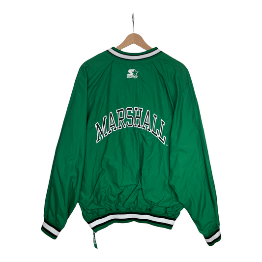 90s Starter Marshall University NCAA Pullover Green L