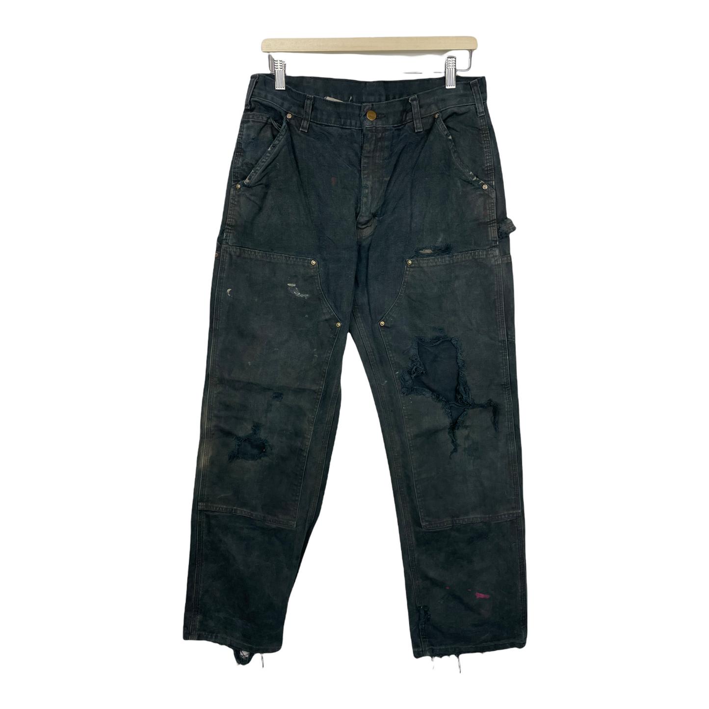 00s Carhartt Distressed Workwear Pant Black 33 x 32