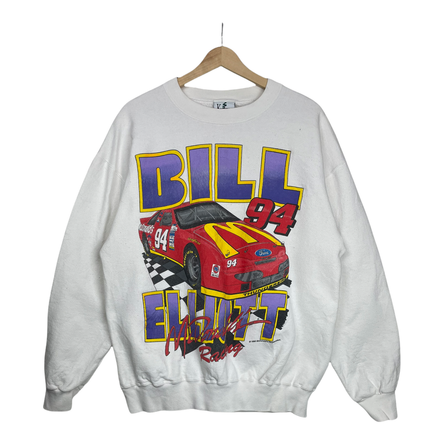 90s NASCAR Bill Elliot Kuuzu Sweatshirt White L/XL