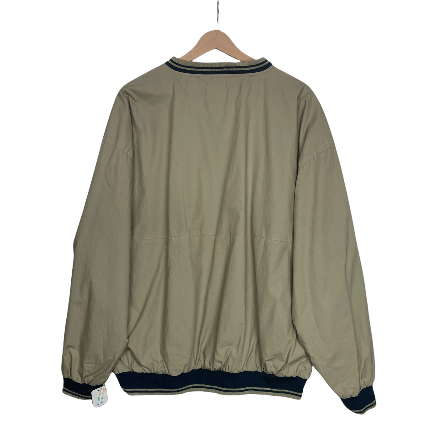 90s Reese's Racing Reversible Pullover Beige Black XL