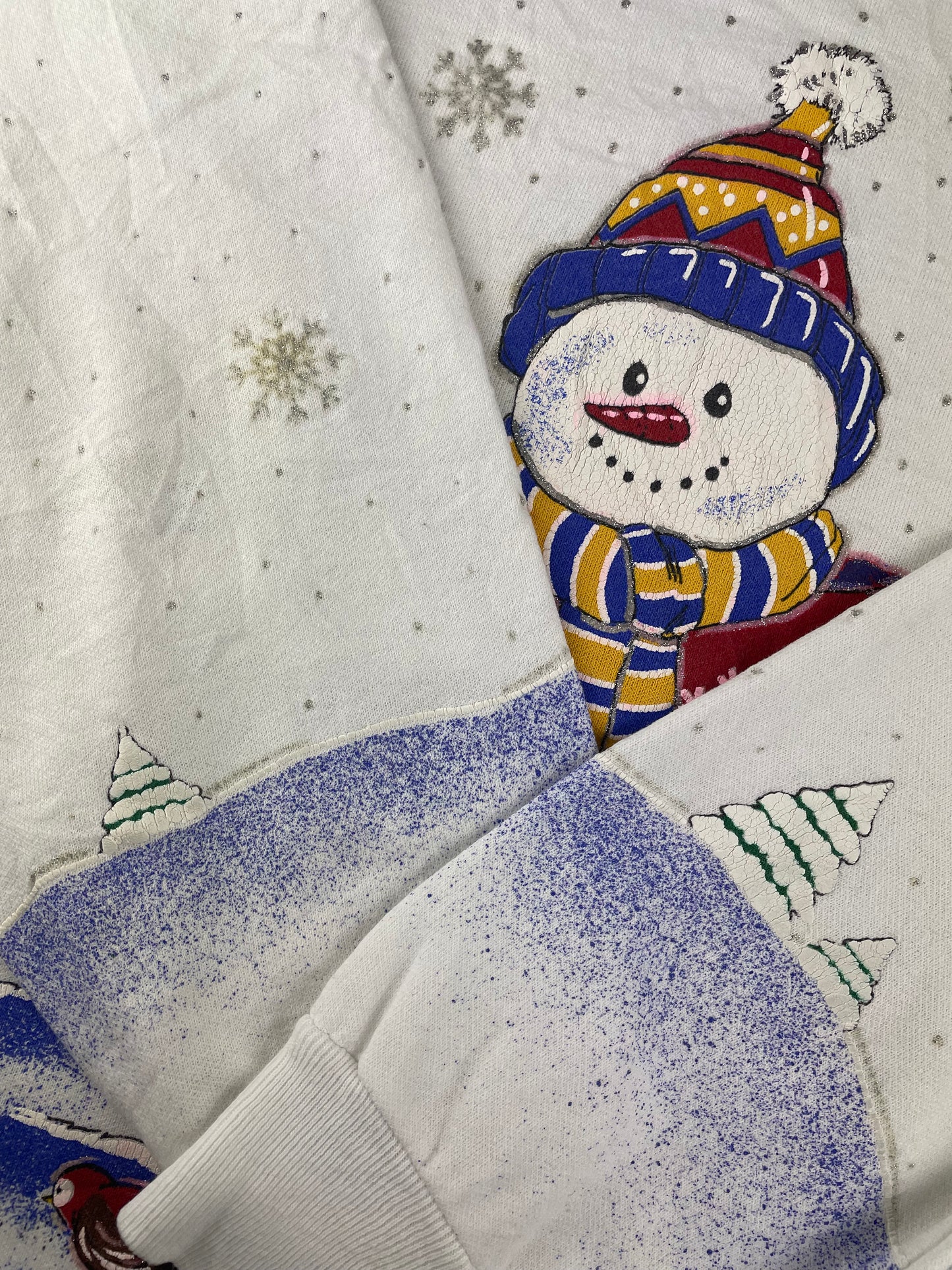 90s Holiday Time Christmas Sweatshirt white S/M