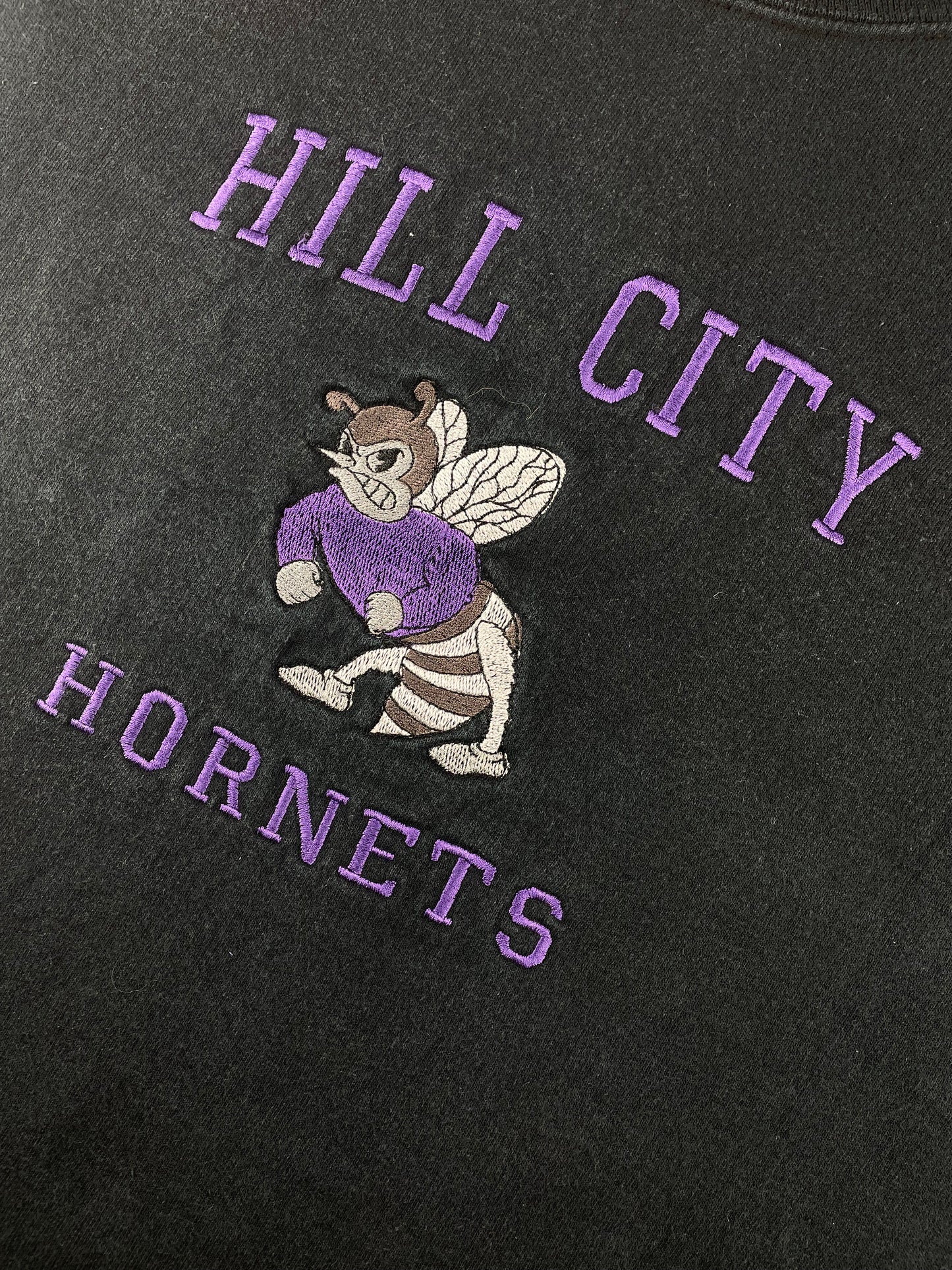 90s Hill City Hornets Hanes Sweatshirt Black XL
