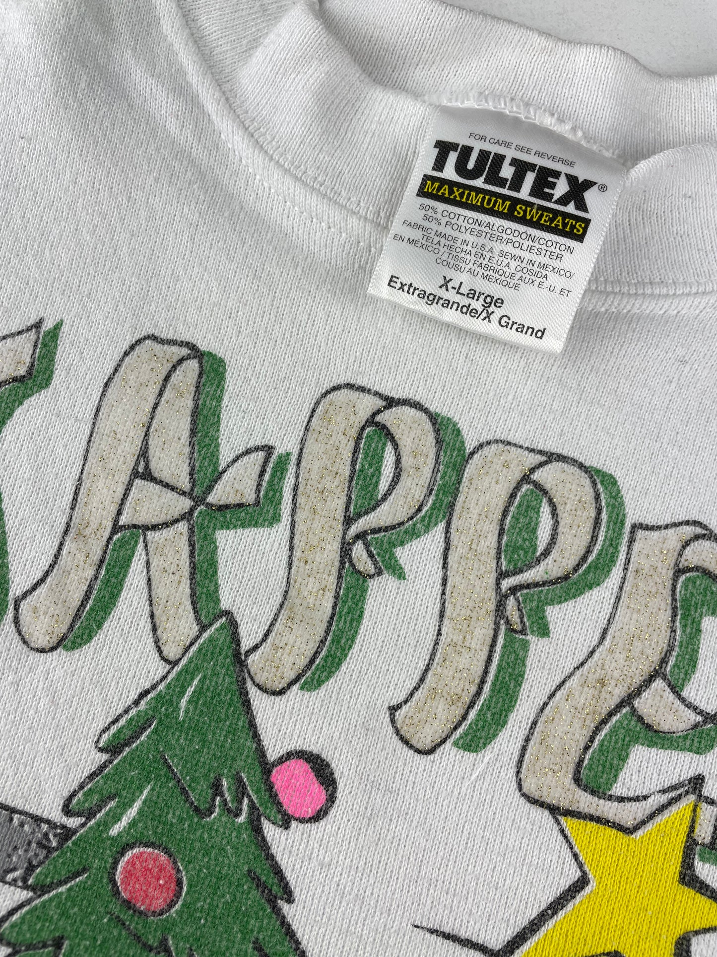90s Looney Tunes Christmas Sweatshirt white L