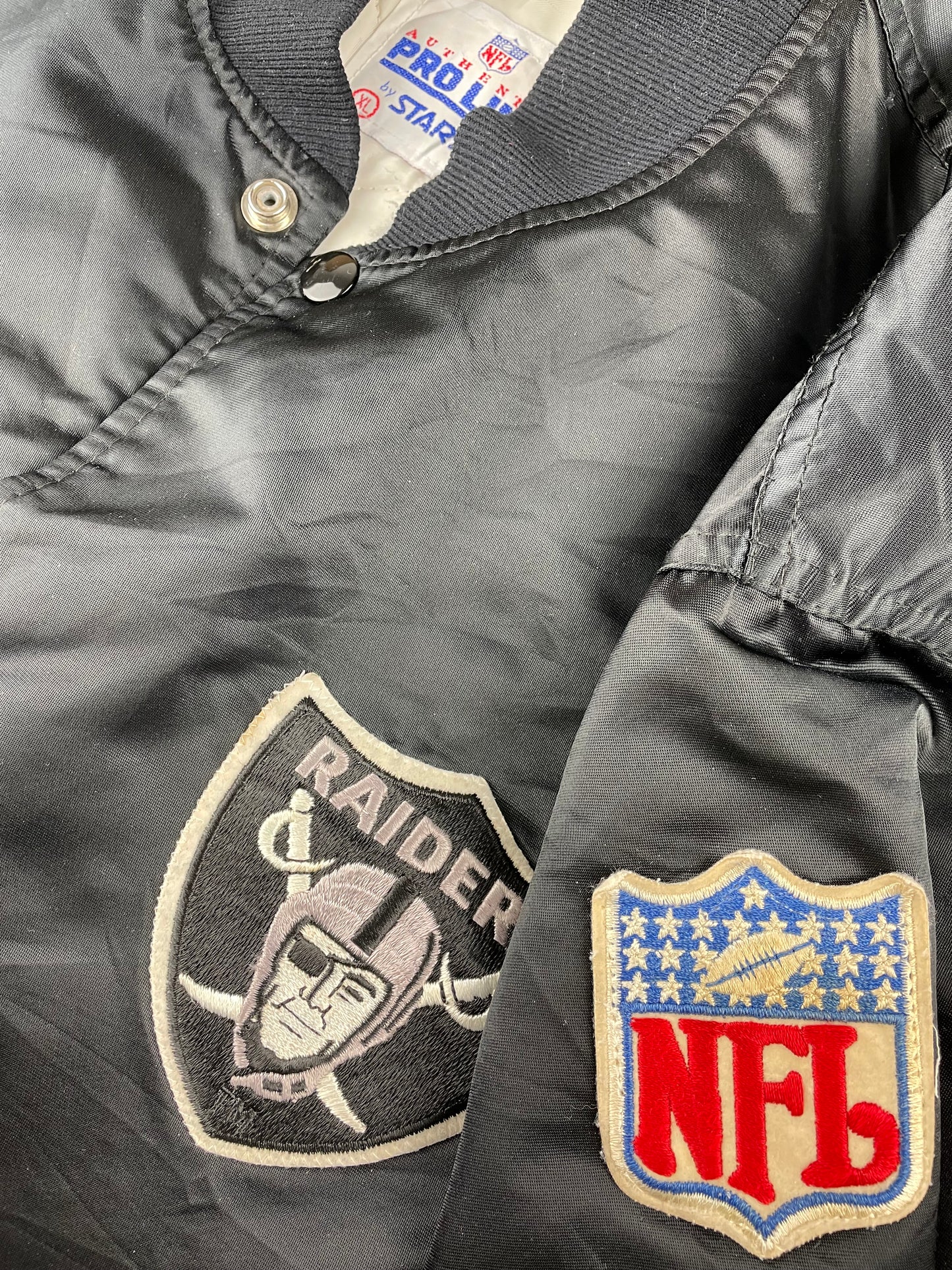 80s Starter Oakland Raiders NFL Jacket Black M