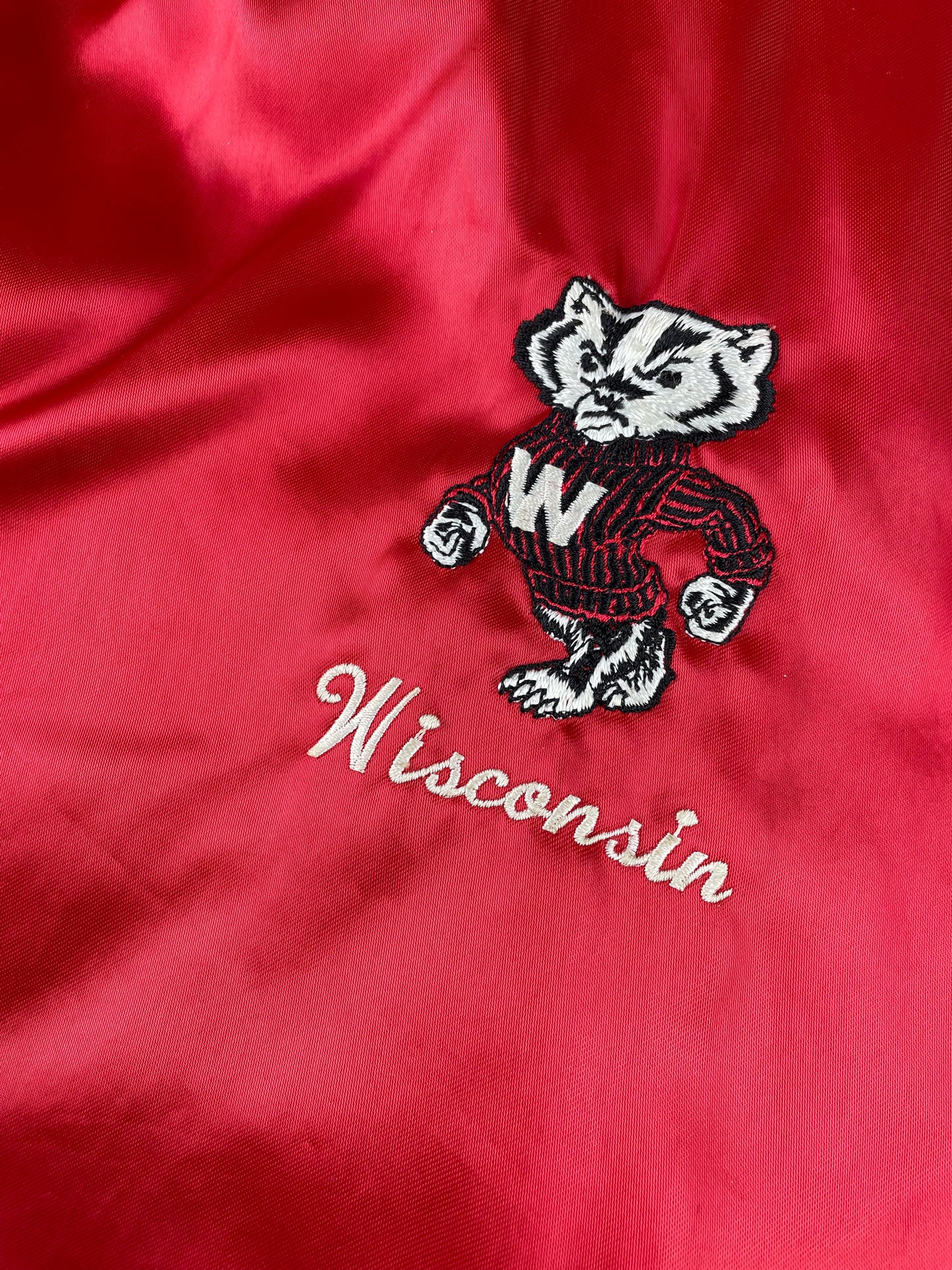 80s Mr. Fox Wisonsin Badgers NCAA Jacket Red