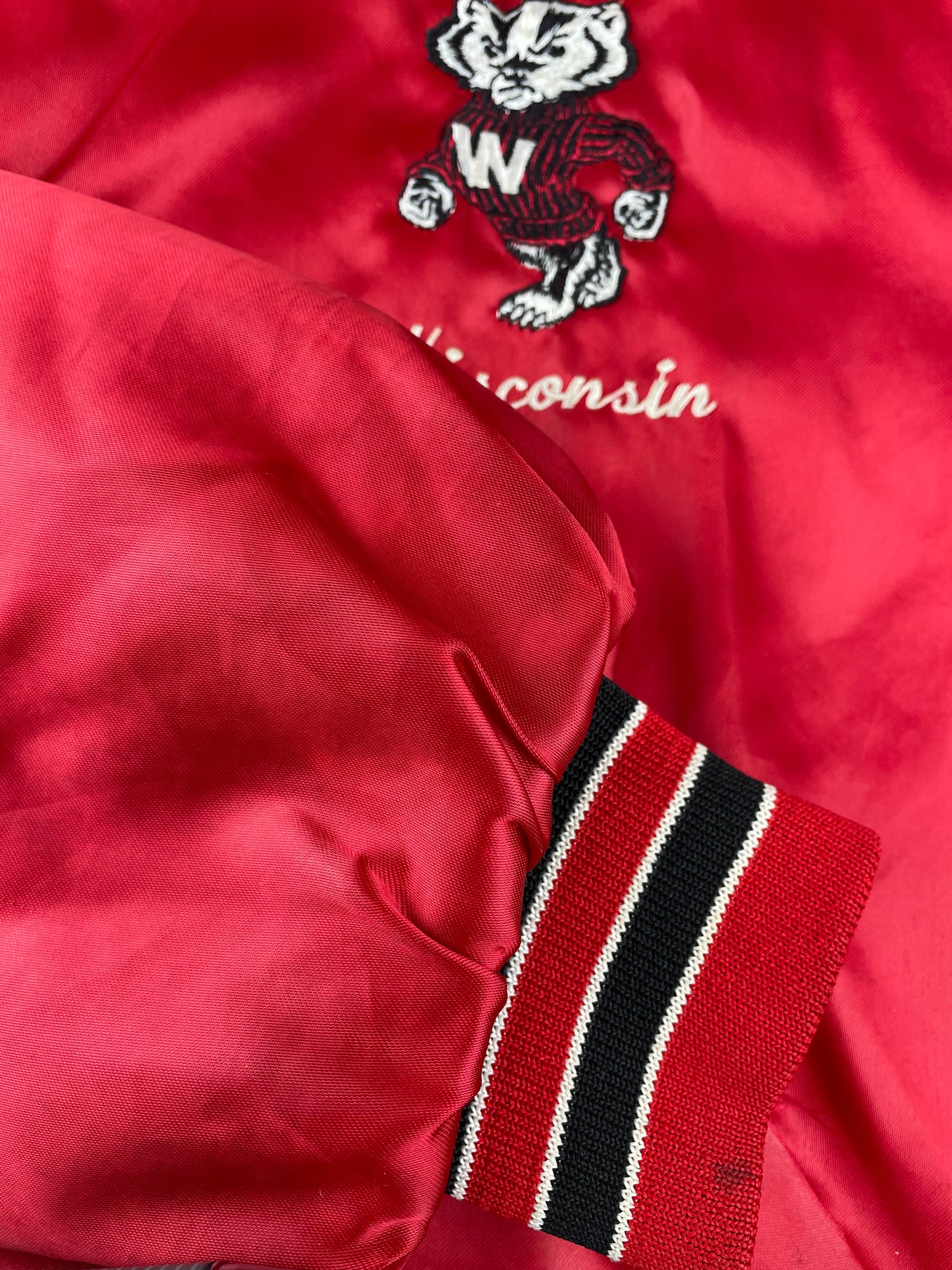 80s Mr. Fox Wisonsin Badgers NCAA Jacket Red