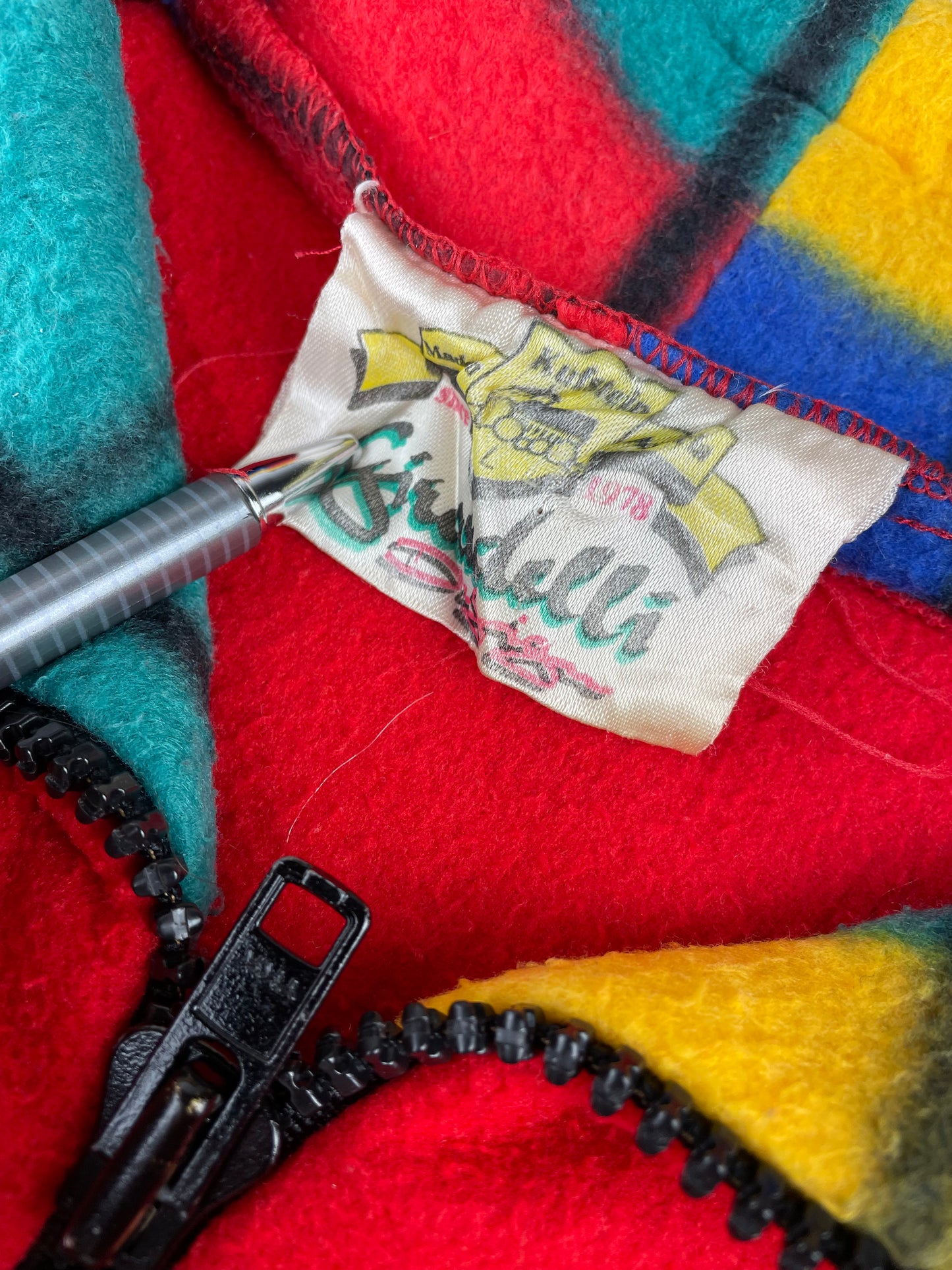 90s Girardelli Design Crazy Fleece Red