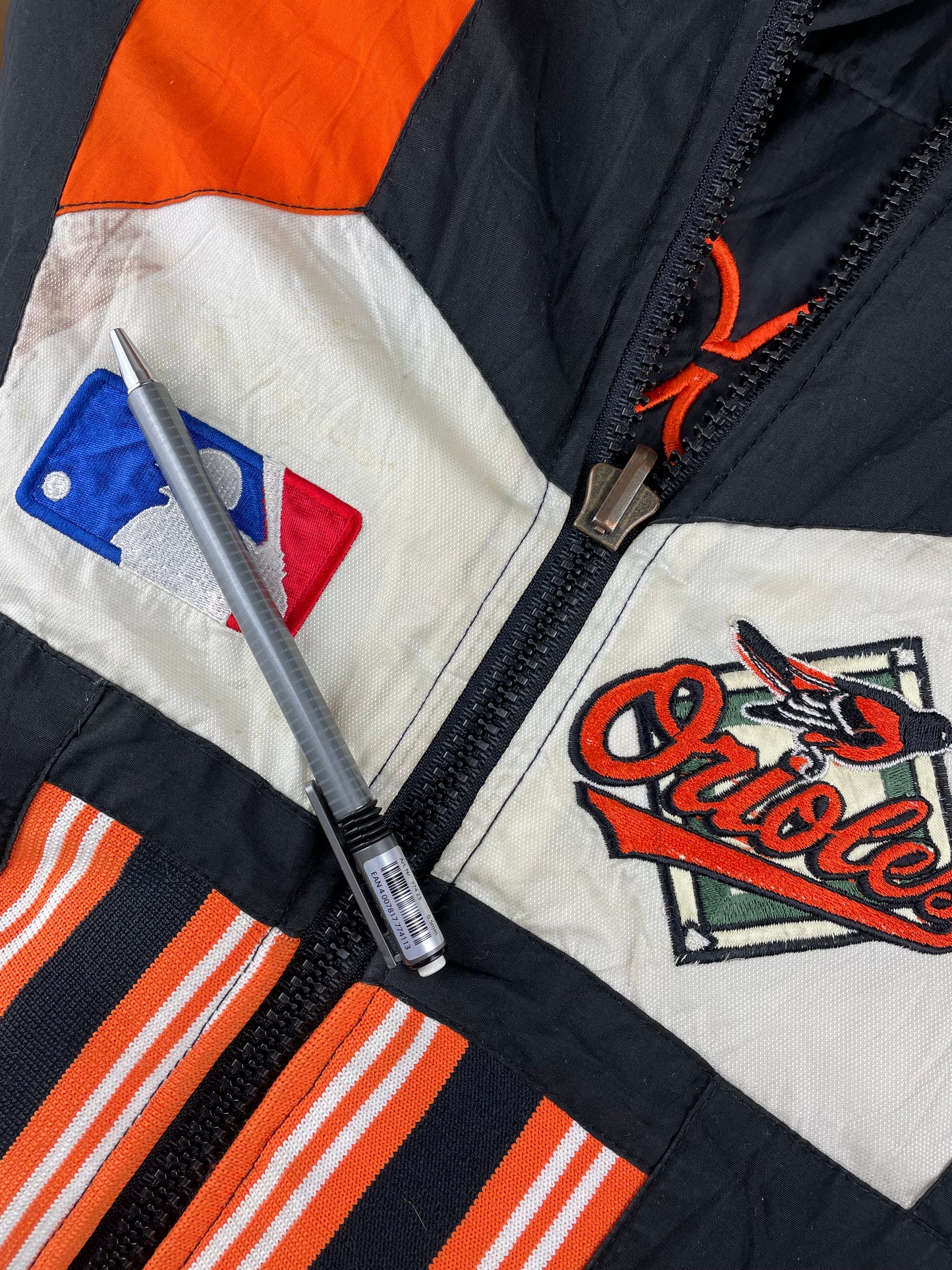 90s Pro Player Baltimore Orioles, MLB Jacket Black Orange