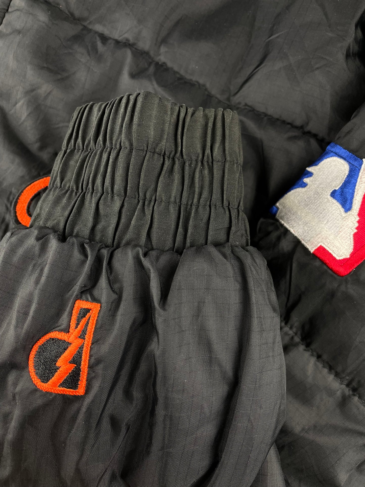 90s Pro Player Baltimore Orioles, MLB Jacket Black Orange