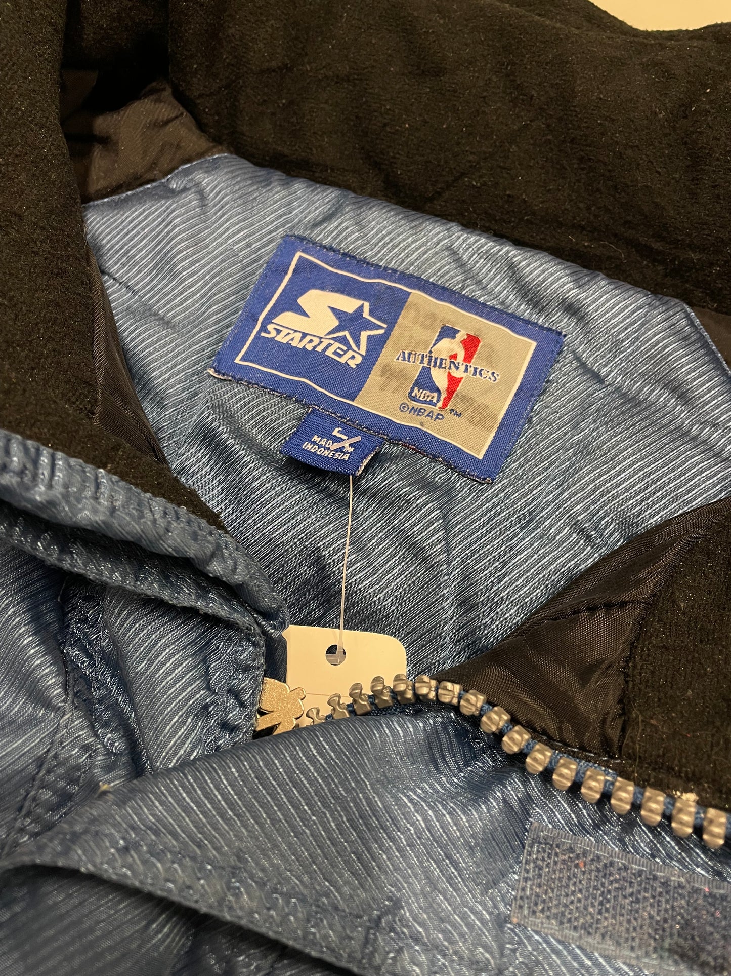 90s Starter Minnesota Timberwolves NBA Jacket Blue Silver L