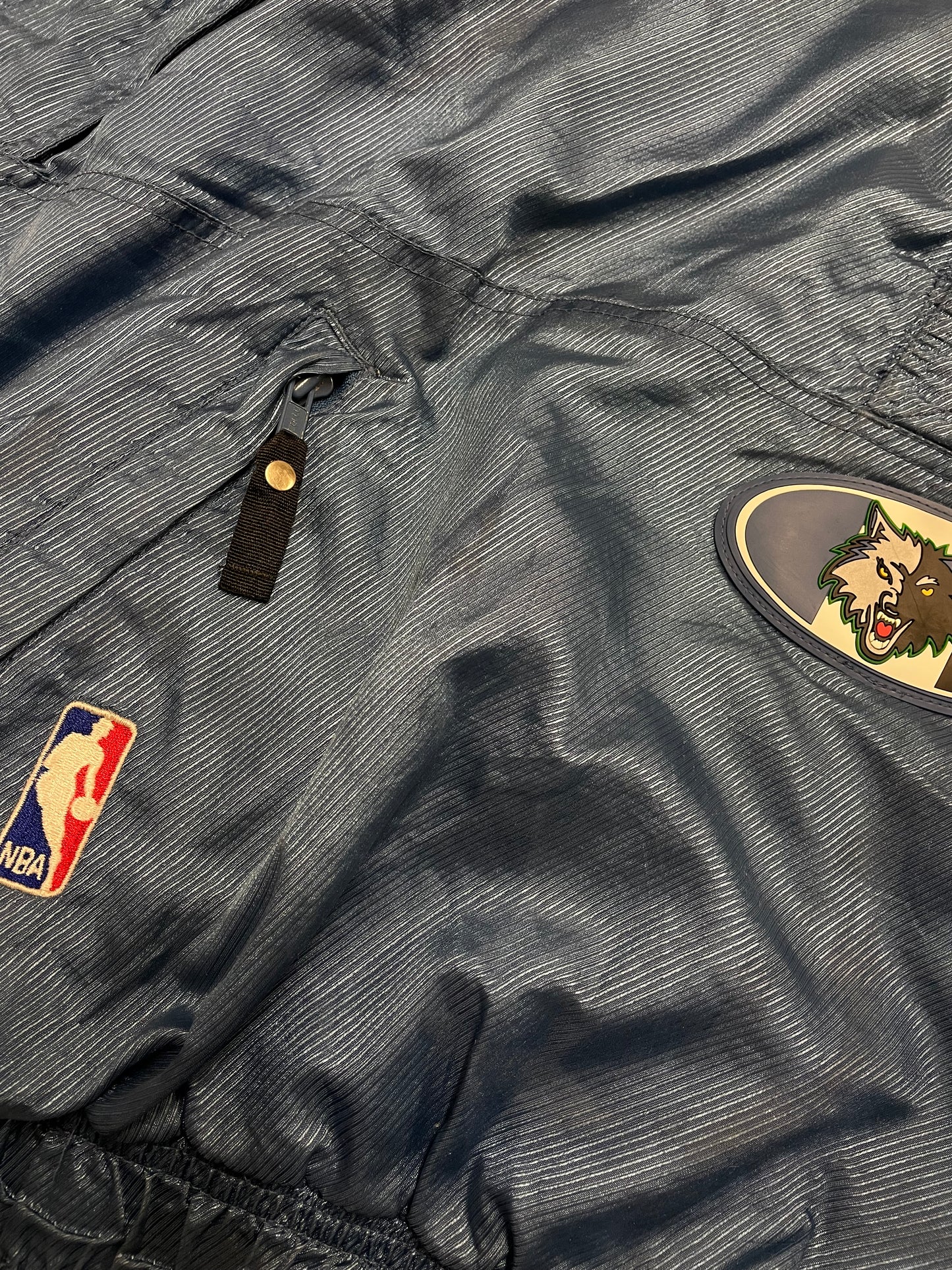 90s Starter Minnesota Timberwolves NBA Jacket Blue Silver L