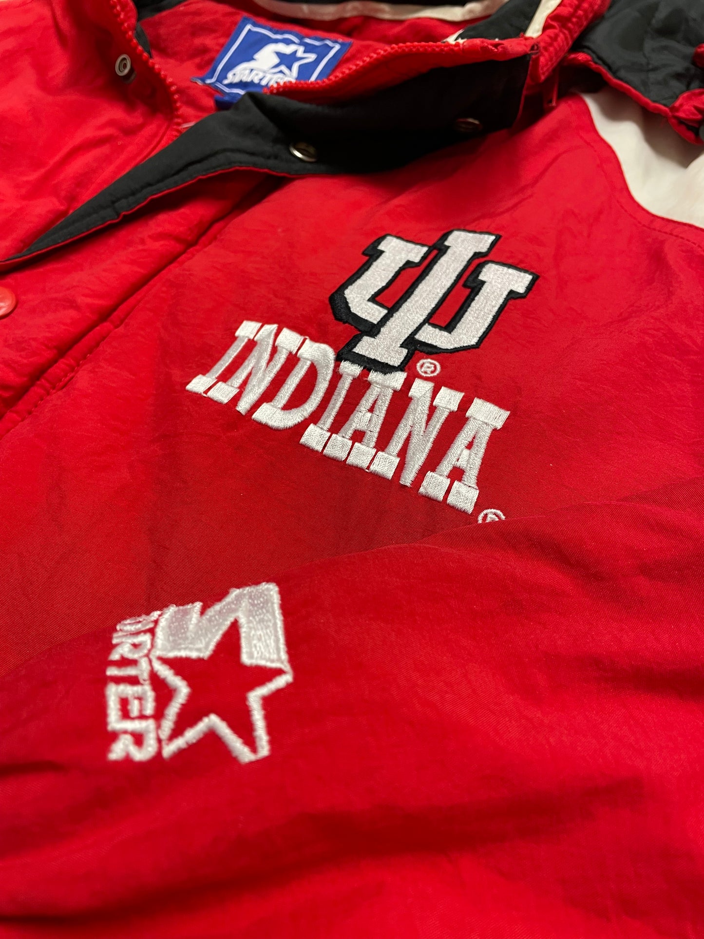 90s Starter Indiana Hoosiers NCAA Jacket Red Black L