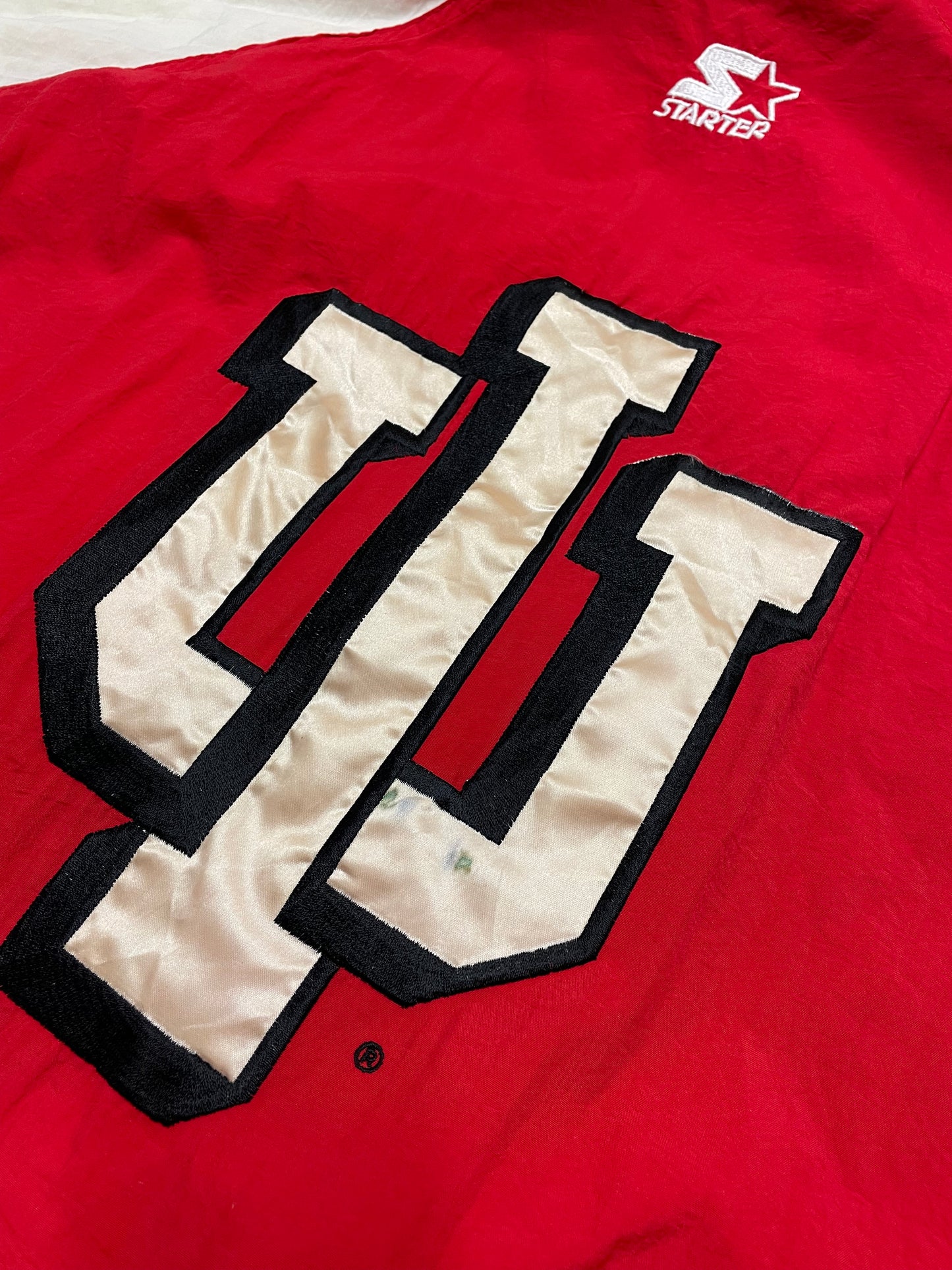 90s Starter Indiana Hoosiers NCAA Jacket Red Black L