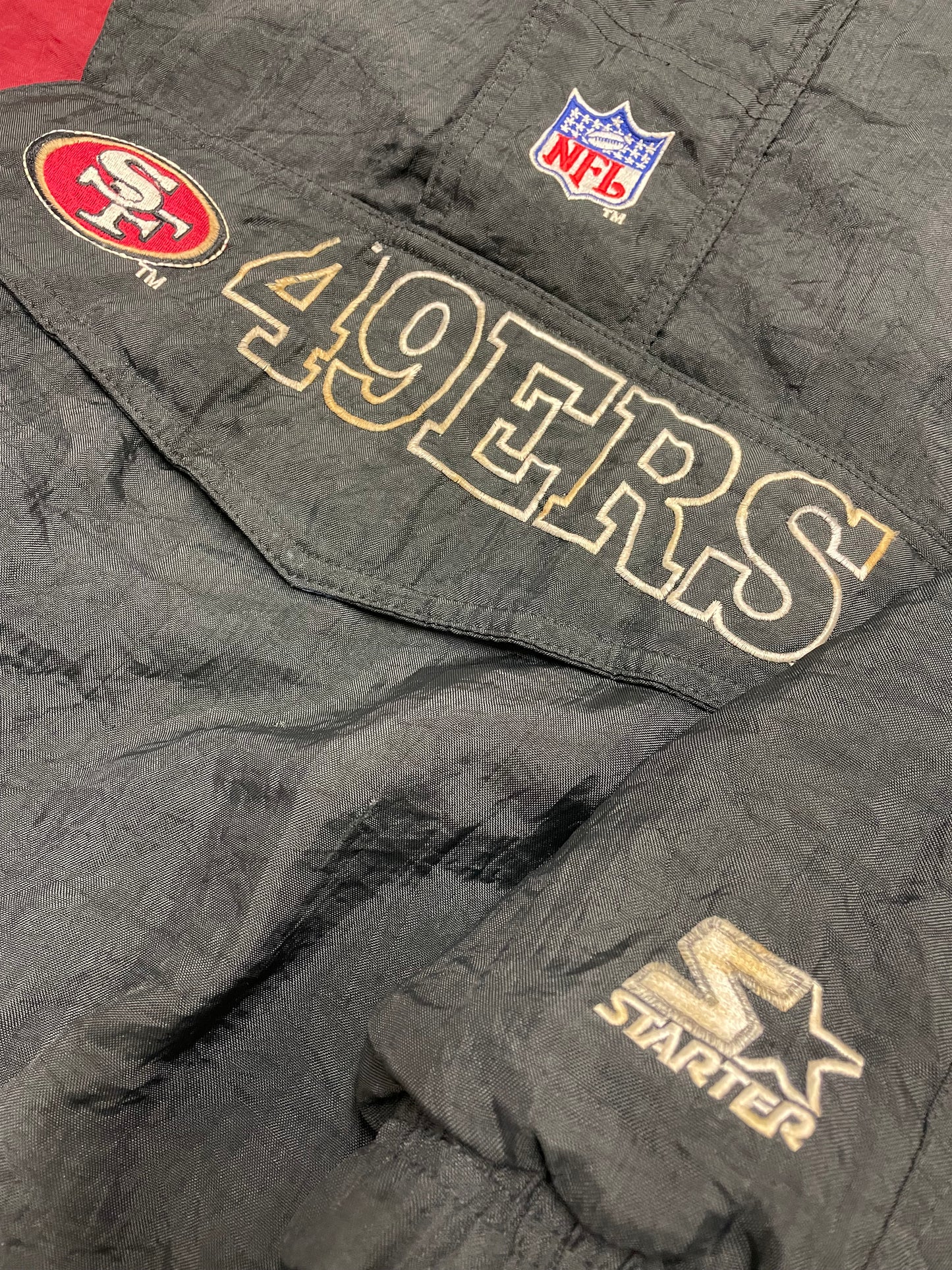 90s Starter San Francisco NFL Jacket Black Red M