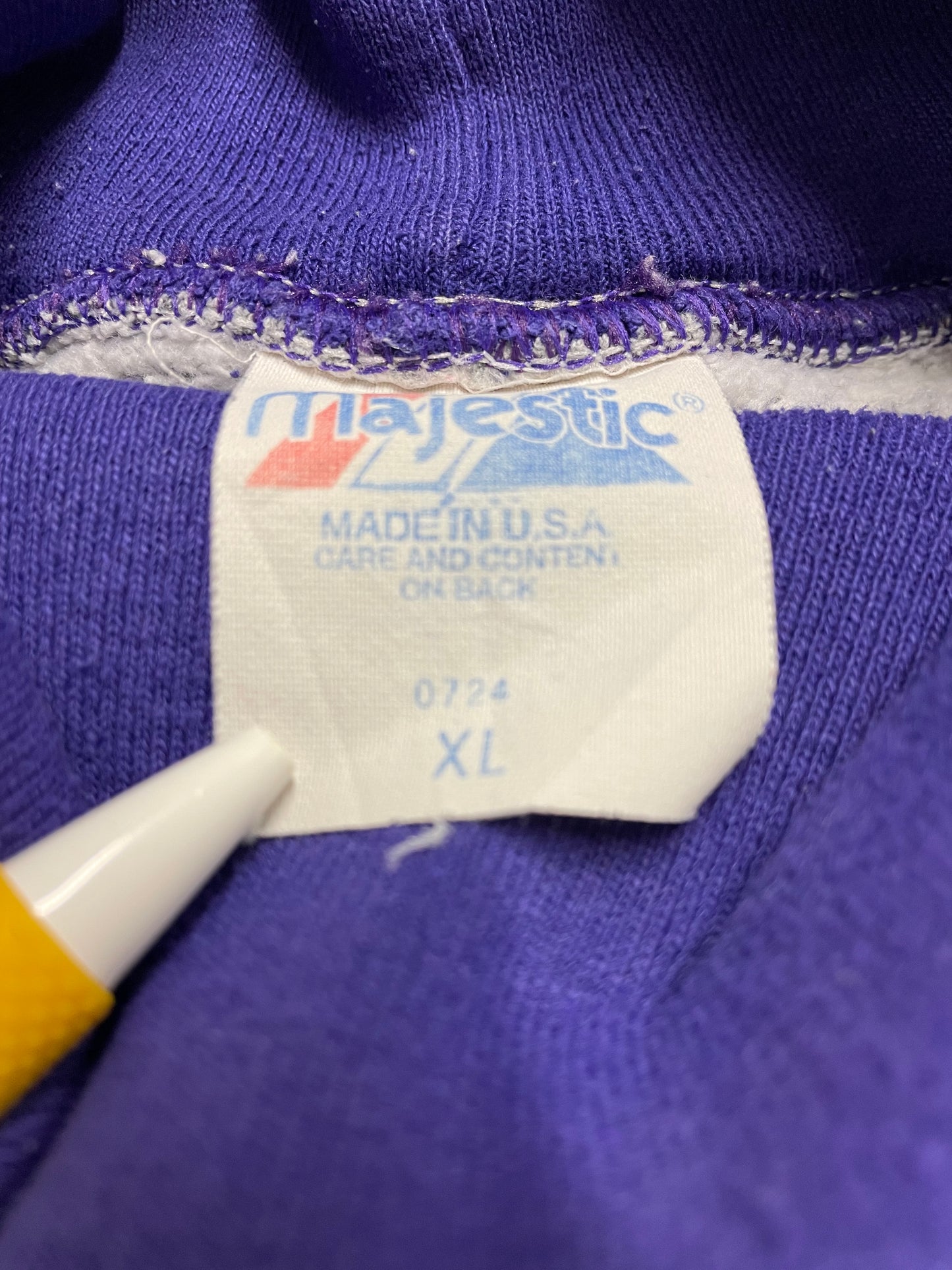 90s Majestic Minessota Vikings NFL Sweatshirt Grey Purple L