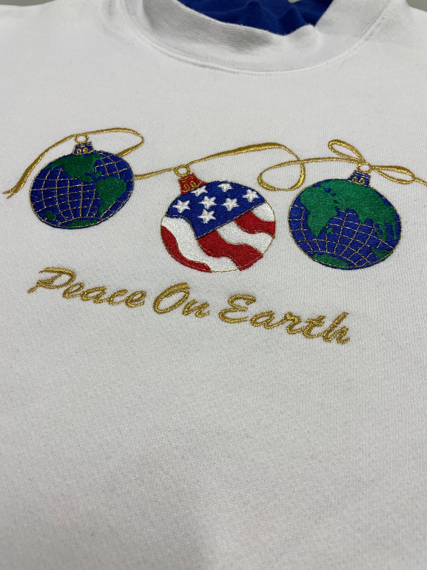 90s Bonworth Christmas Sweatshirt White L