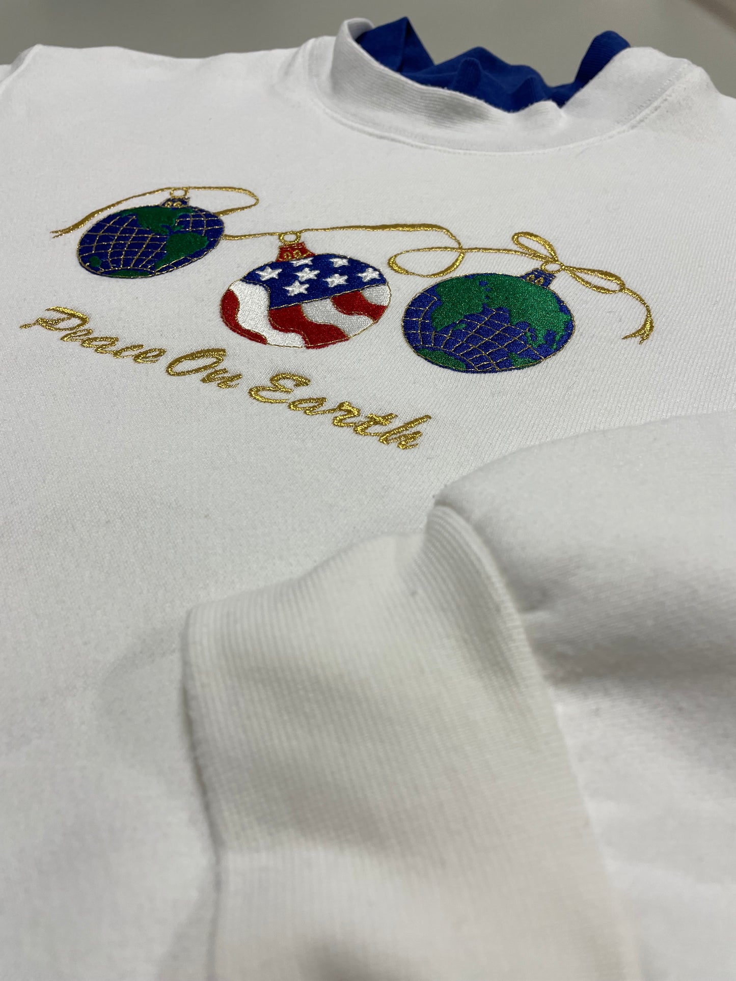 90s Bonworth Christmas Sweatshirt White L