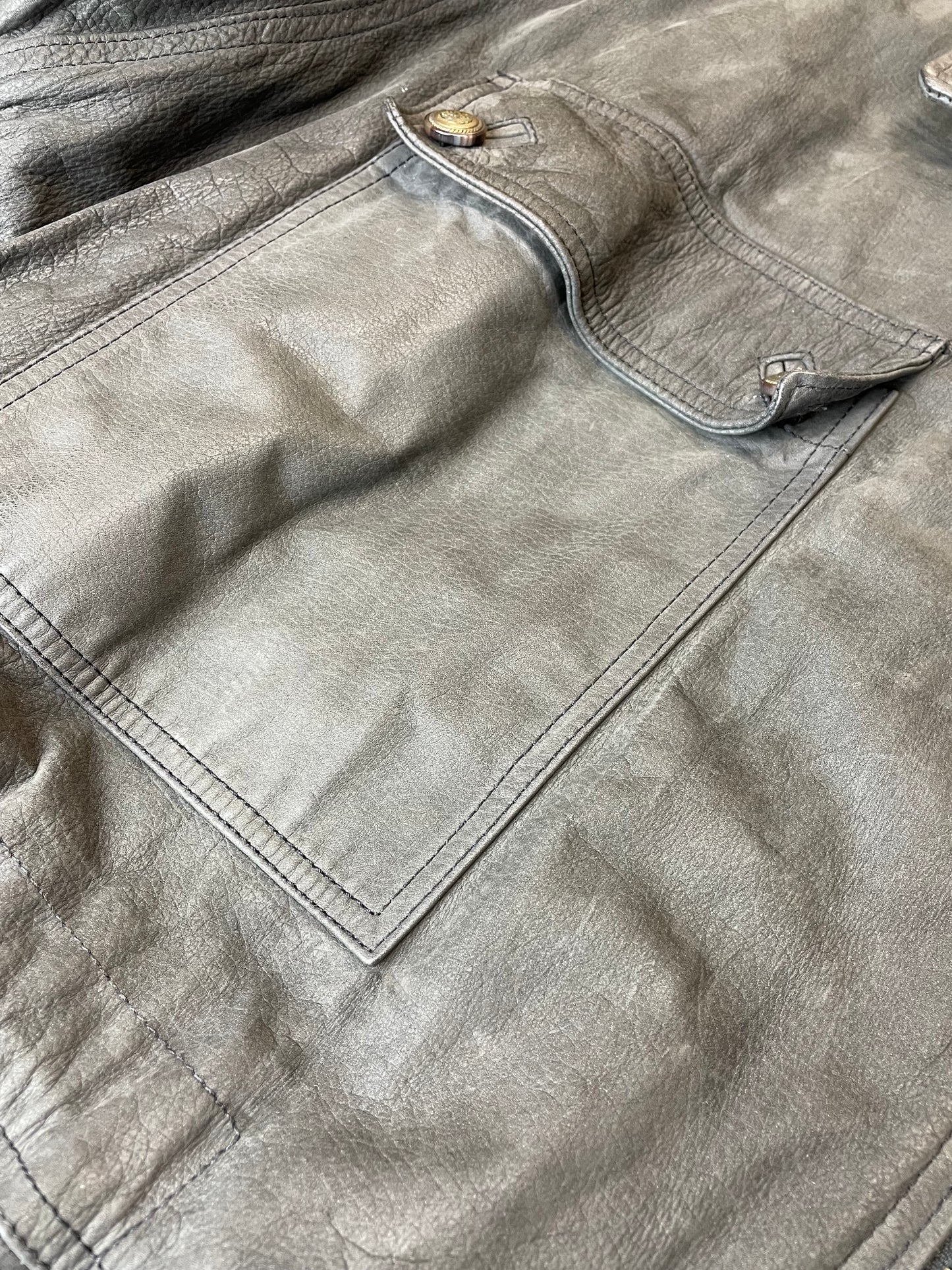 90s Timberland Leather Jacket Black XL