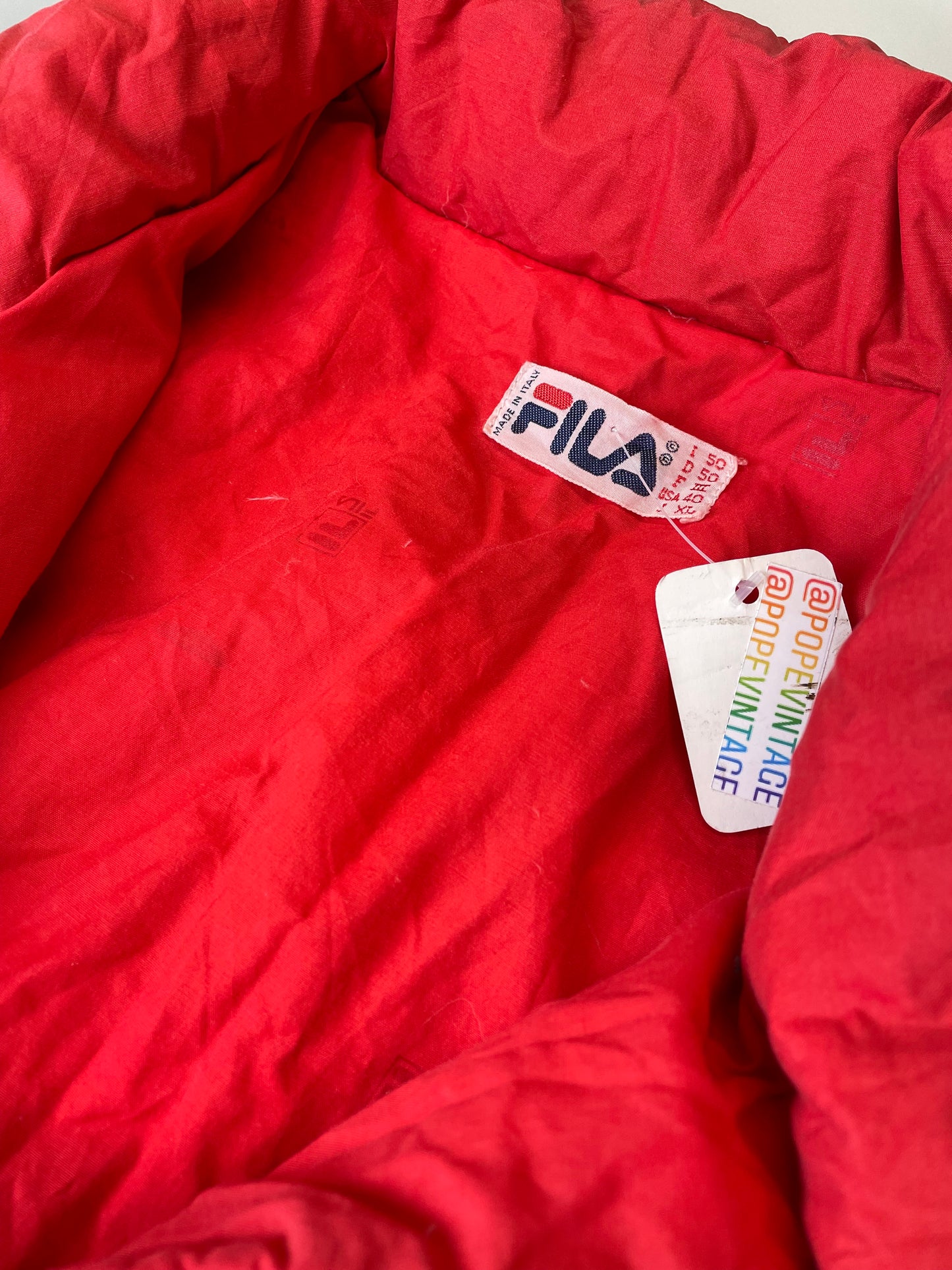 90s Fila Puffer Jacket Red XL