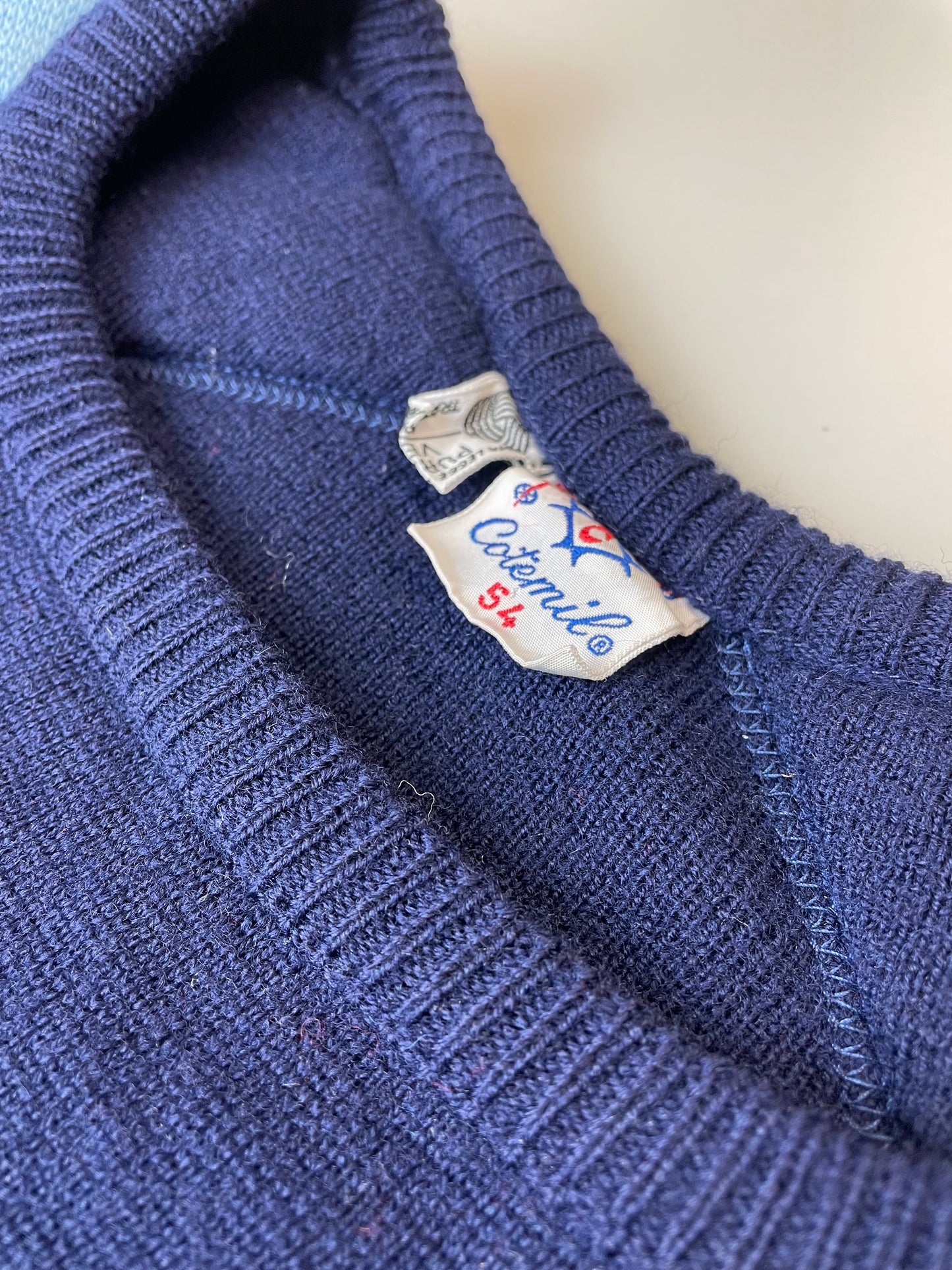 80s Cotemil Knit Blue Red L