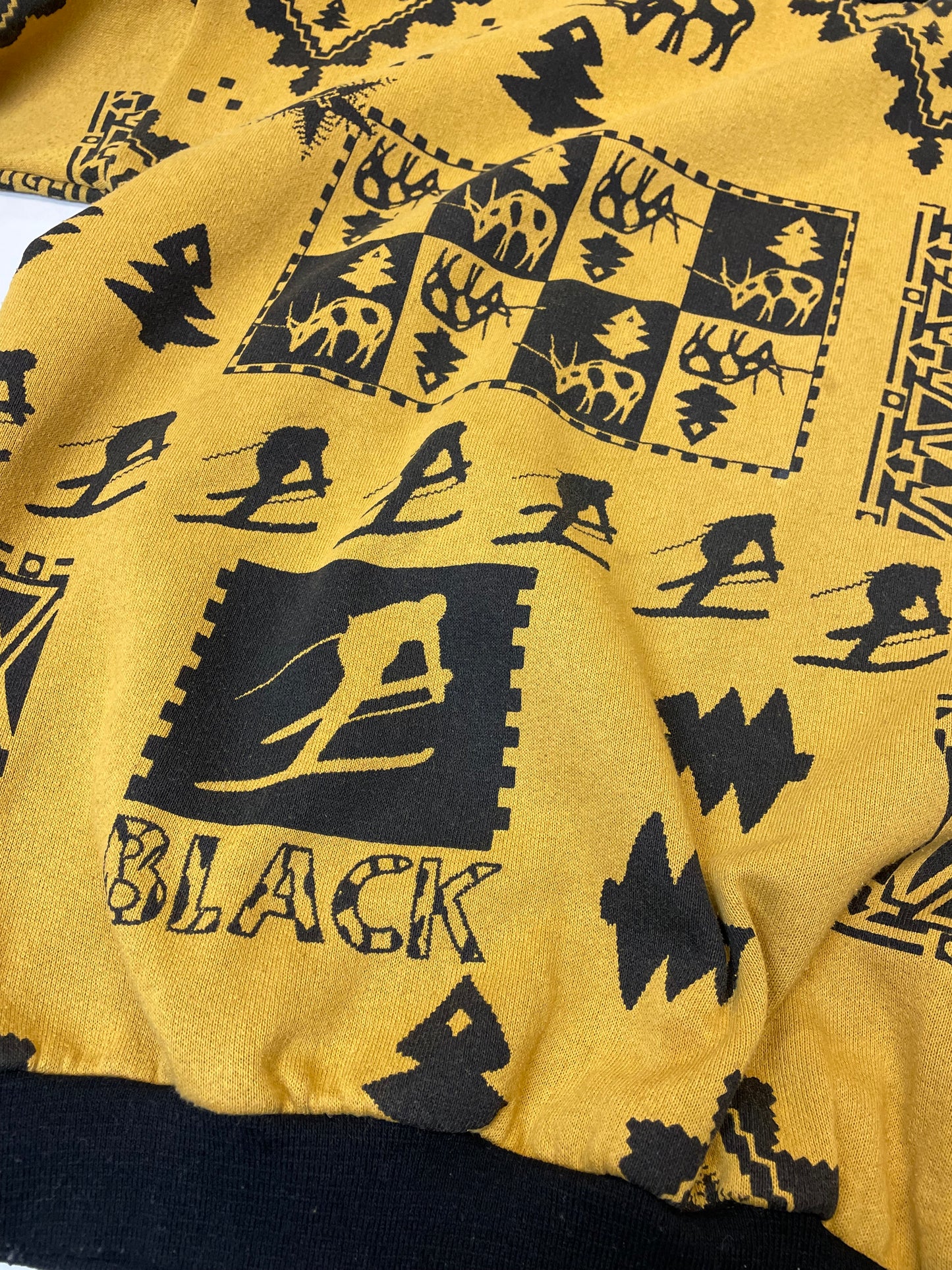 80s Unbranded Sweatshirt Curry Black L/M