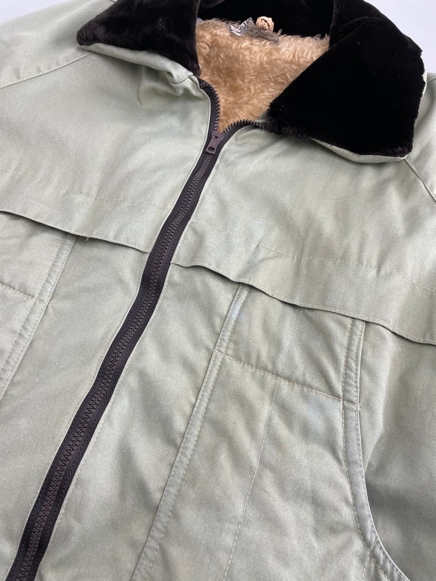 90s Unbranded Jacket Light Green Beige L