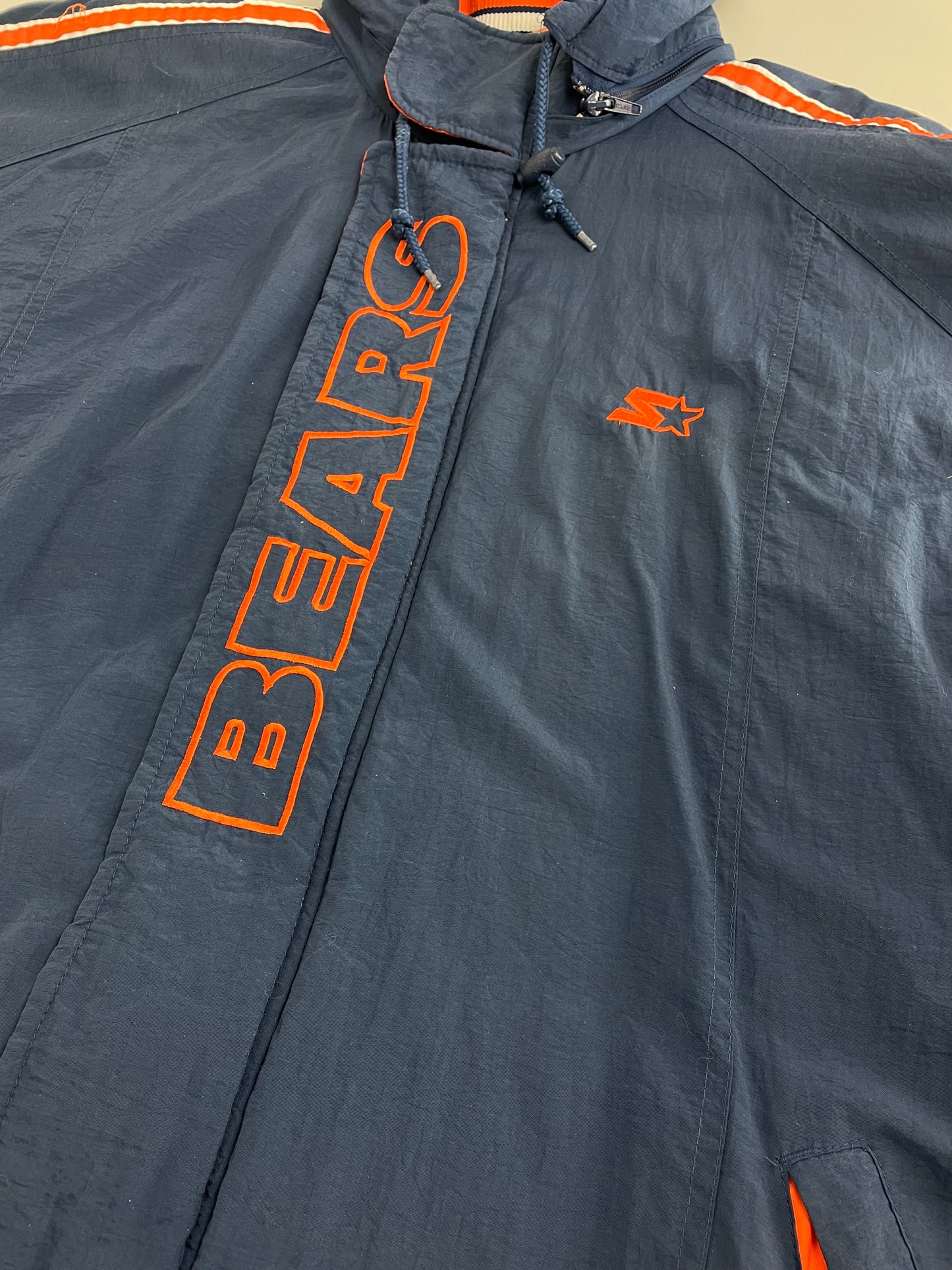 90s Starter Chicago Bears NFL Jacket Blue Orange XXL