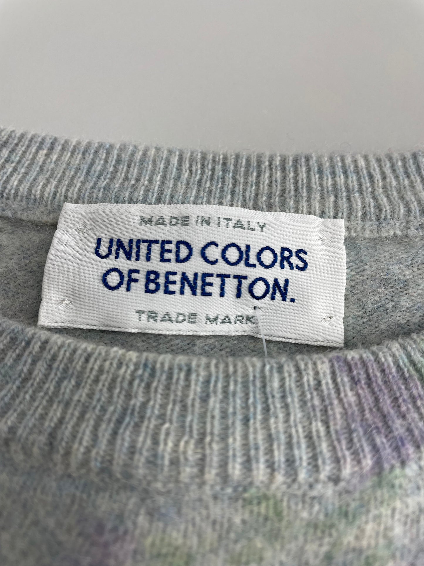 80s United Colors of Benetton Knit Green Grey M