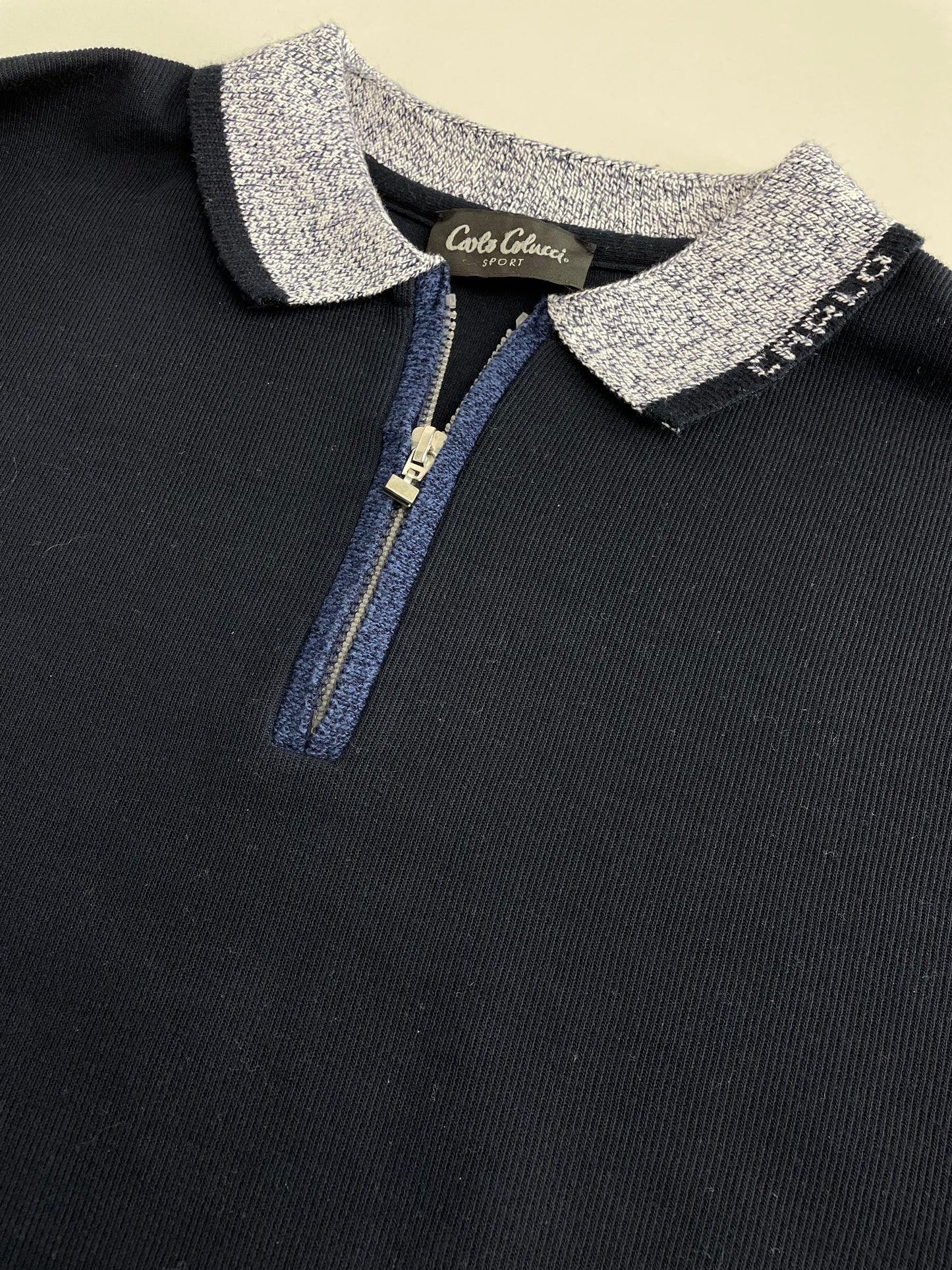 90s Carlo Colluci Knit Sweater Blue XL