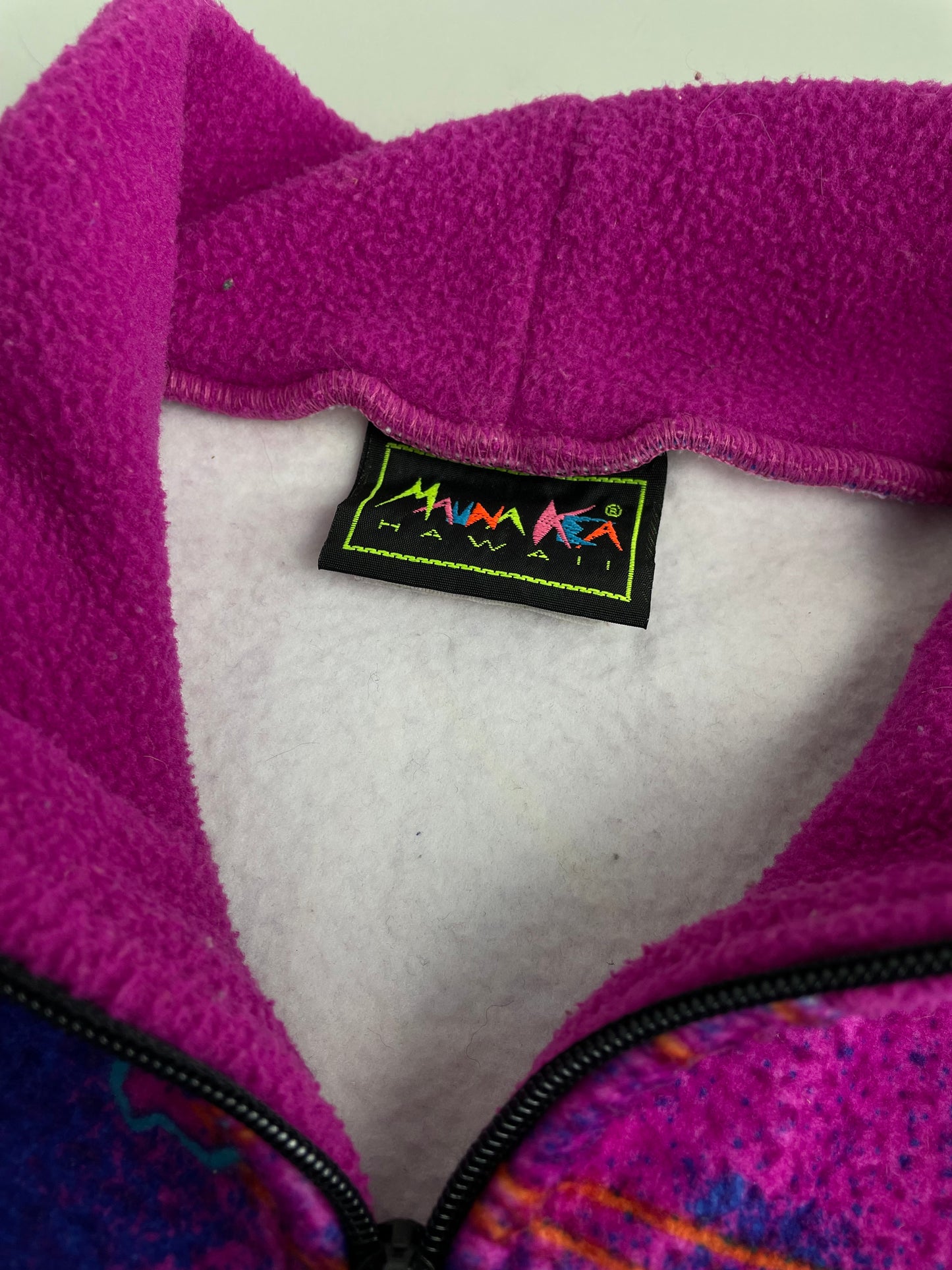 90s Manna Kea Crazy Fleece Blue Pinlk L
