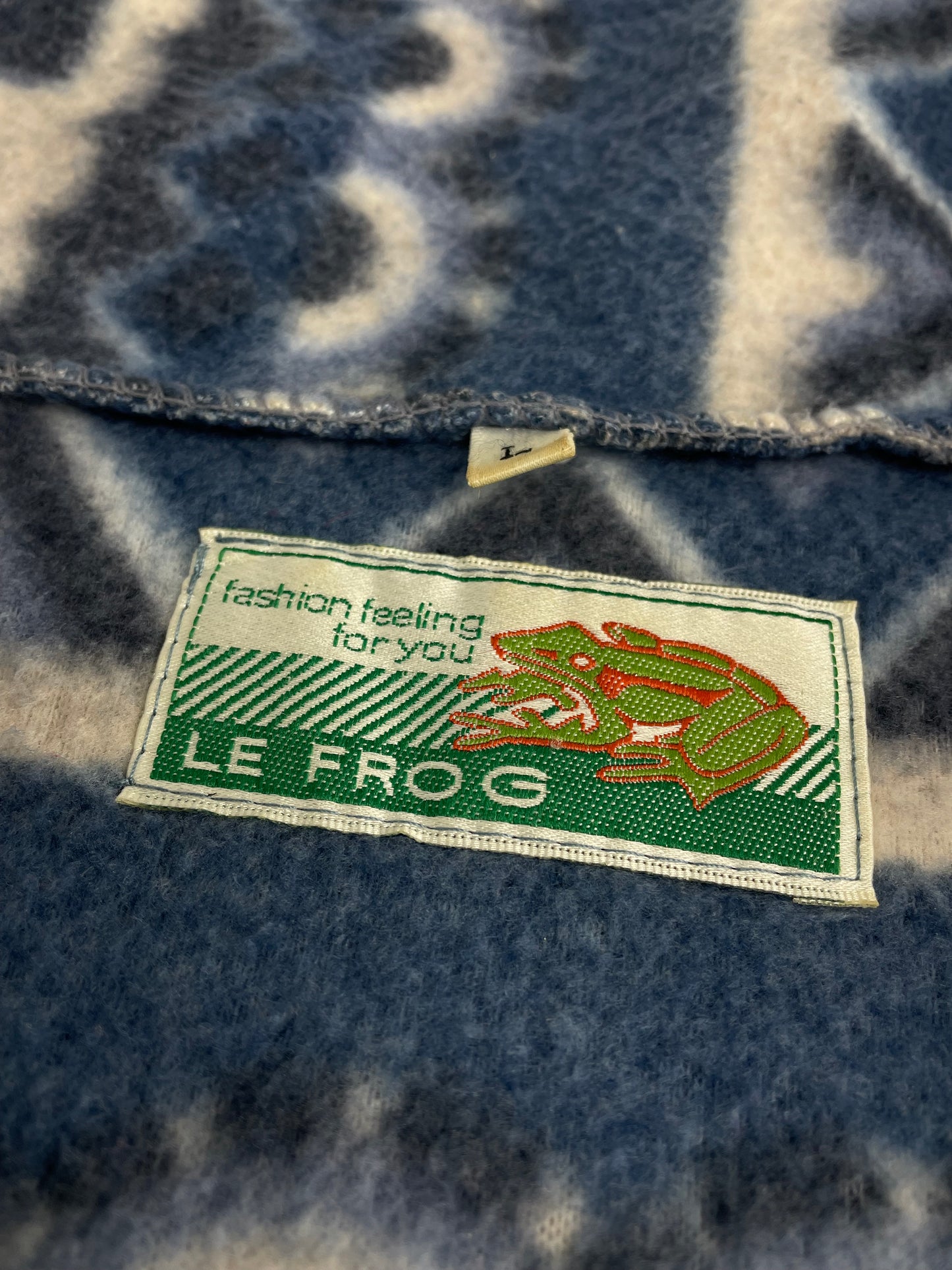 90s Le Frog Crazy Fleece Blue L