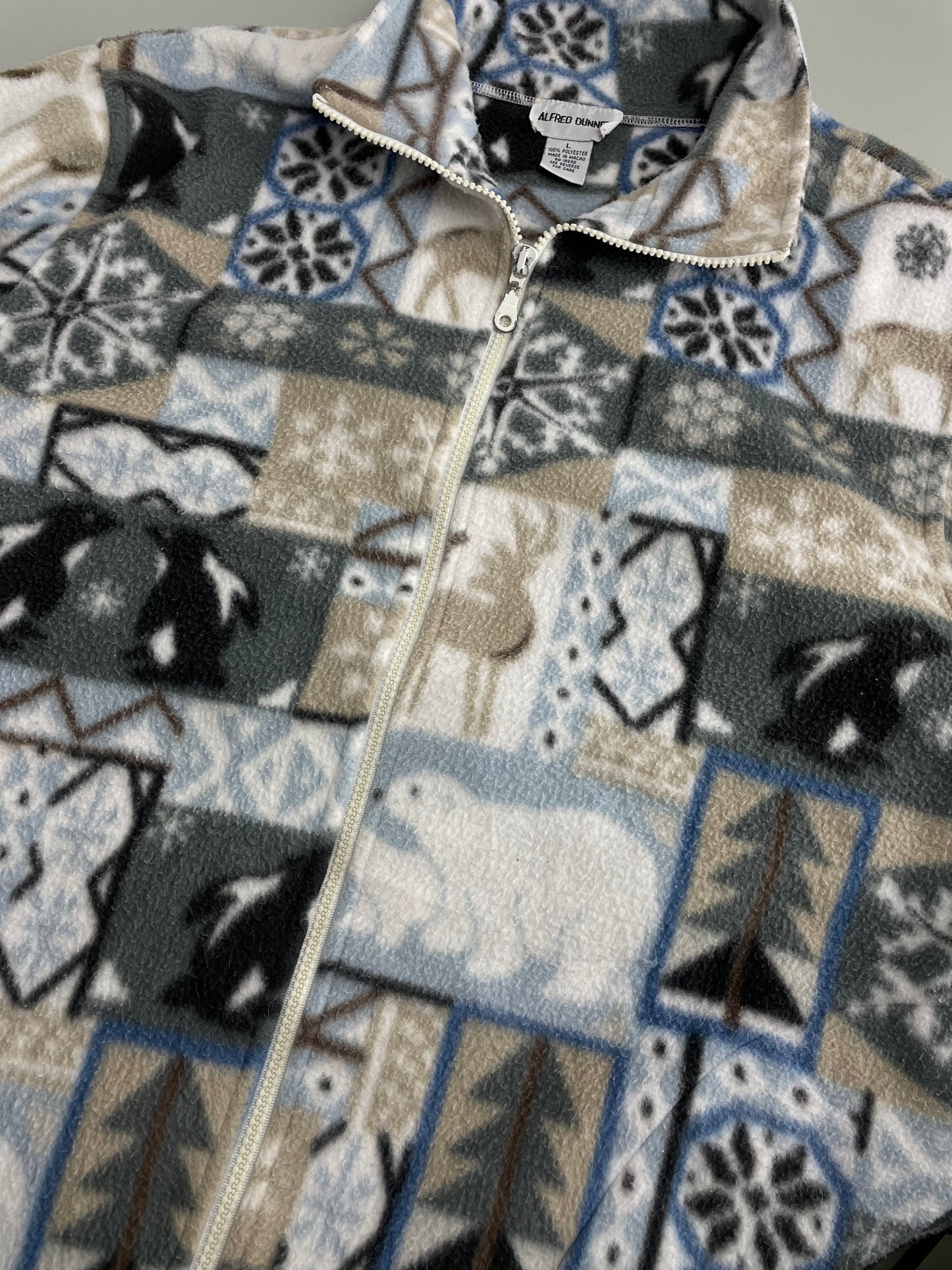 90s Alfred Dunner Crazy Fleece Grey L