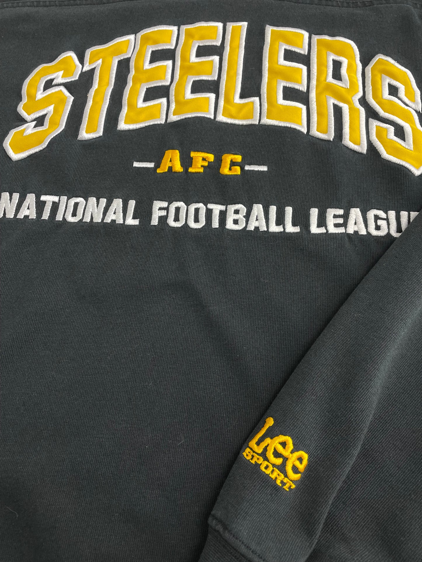 90s Lee Sport Pittsburgh Steelers NFL Longsleeve Black Yellow L