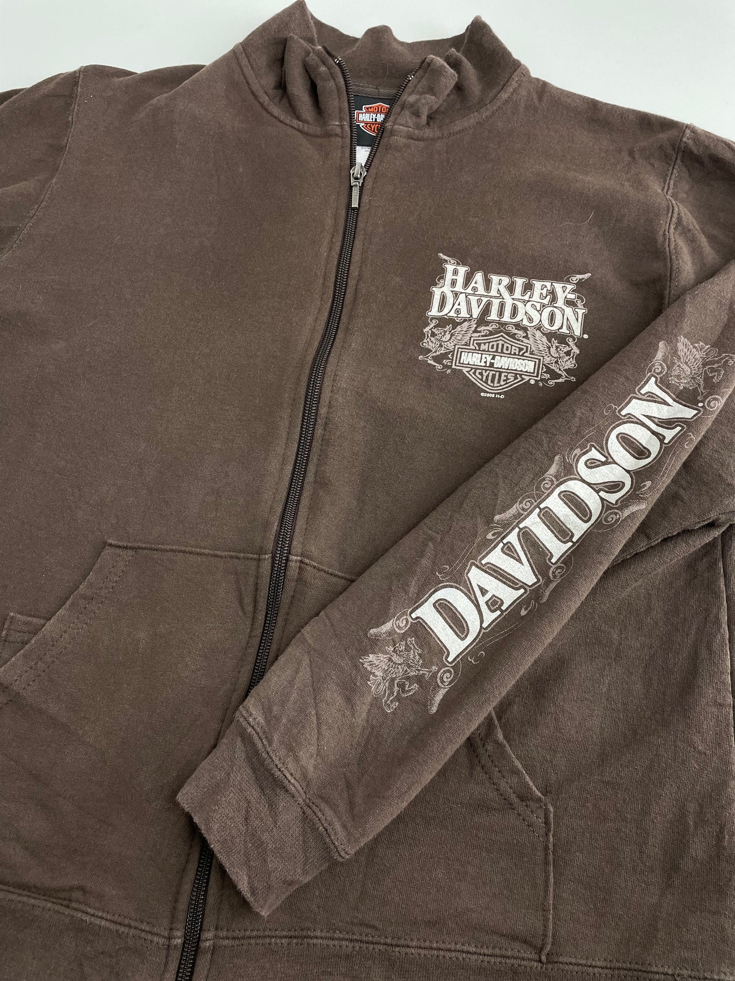 00s Harley Davidson Sweatshirt Brown S