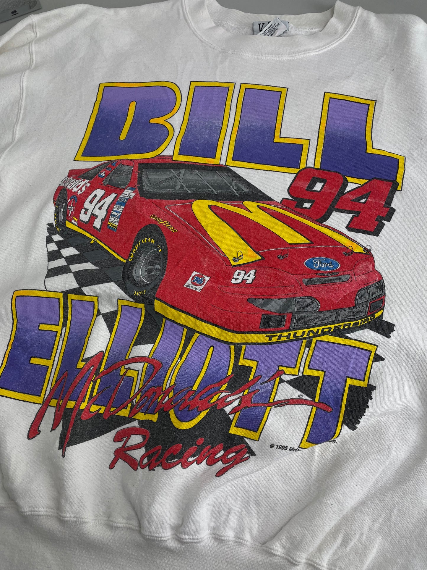 90s NASCAR Bill Elliot Kuuzu Sweatshirt White L/XL