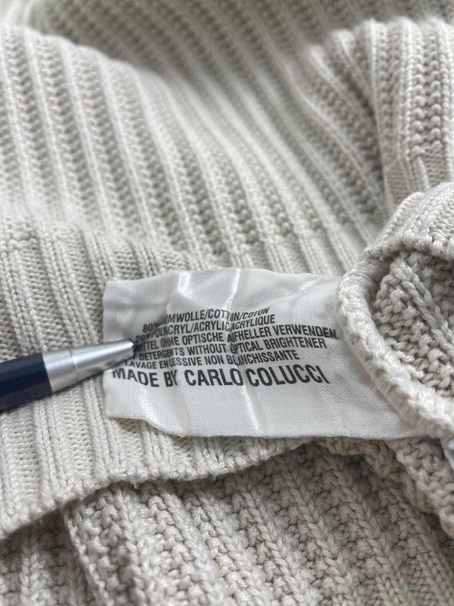 00s Carlo Colucci Knit Beige XL