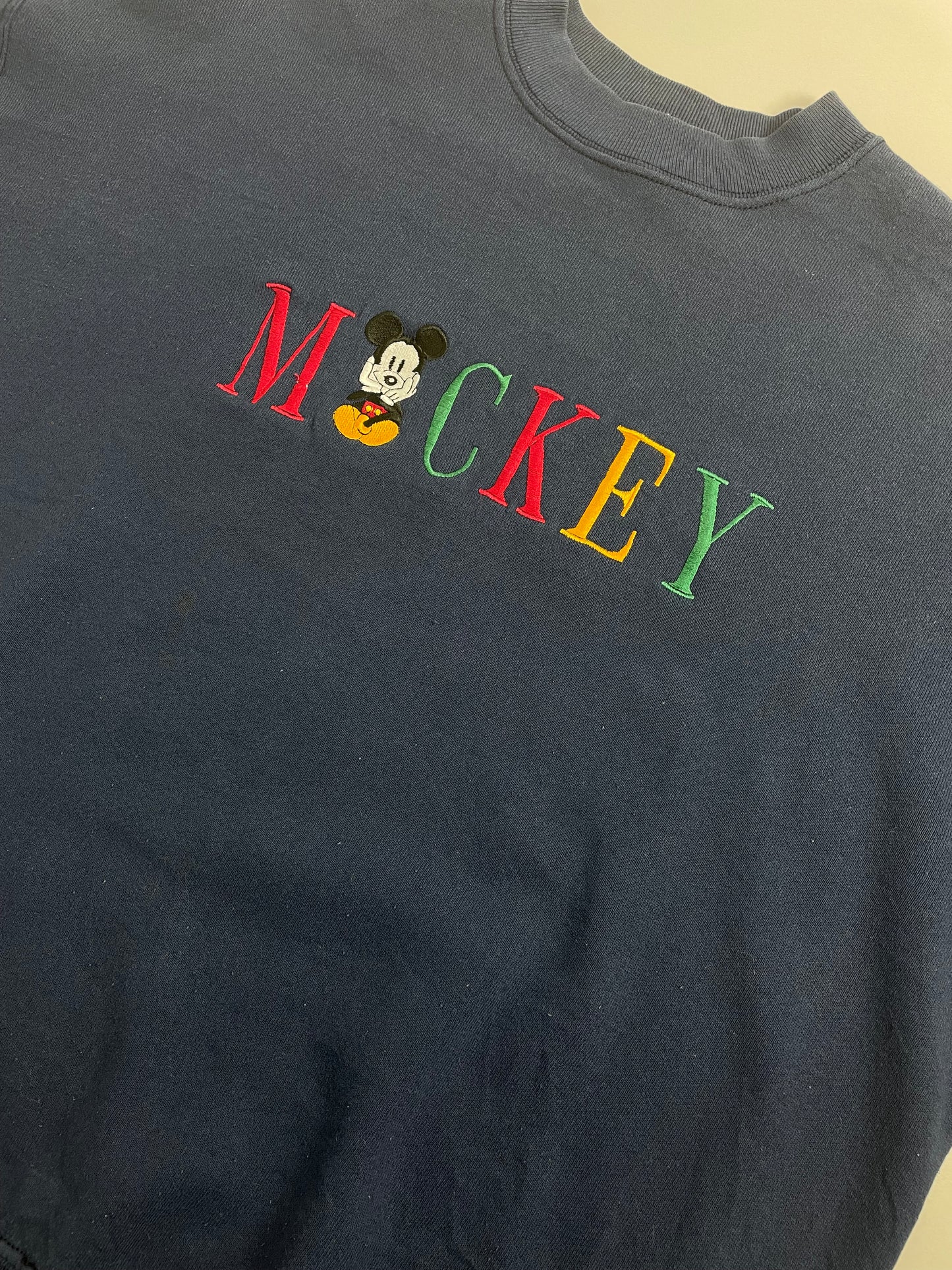 90s Mickey Disney Sweatshirt Navy XL/L