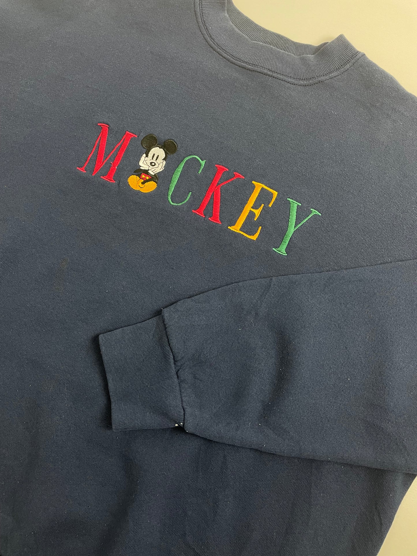 90s Mickey Disney Sweatshirt Navy XL/L