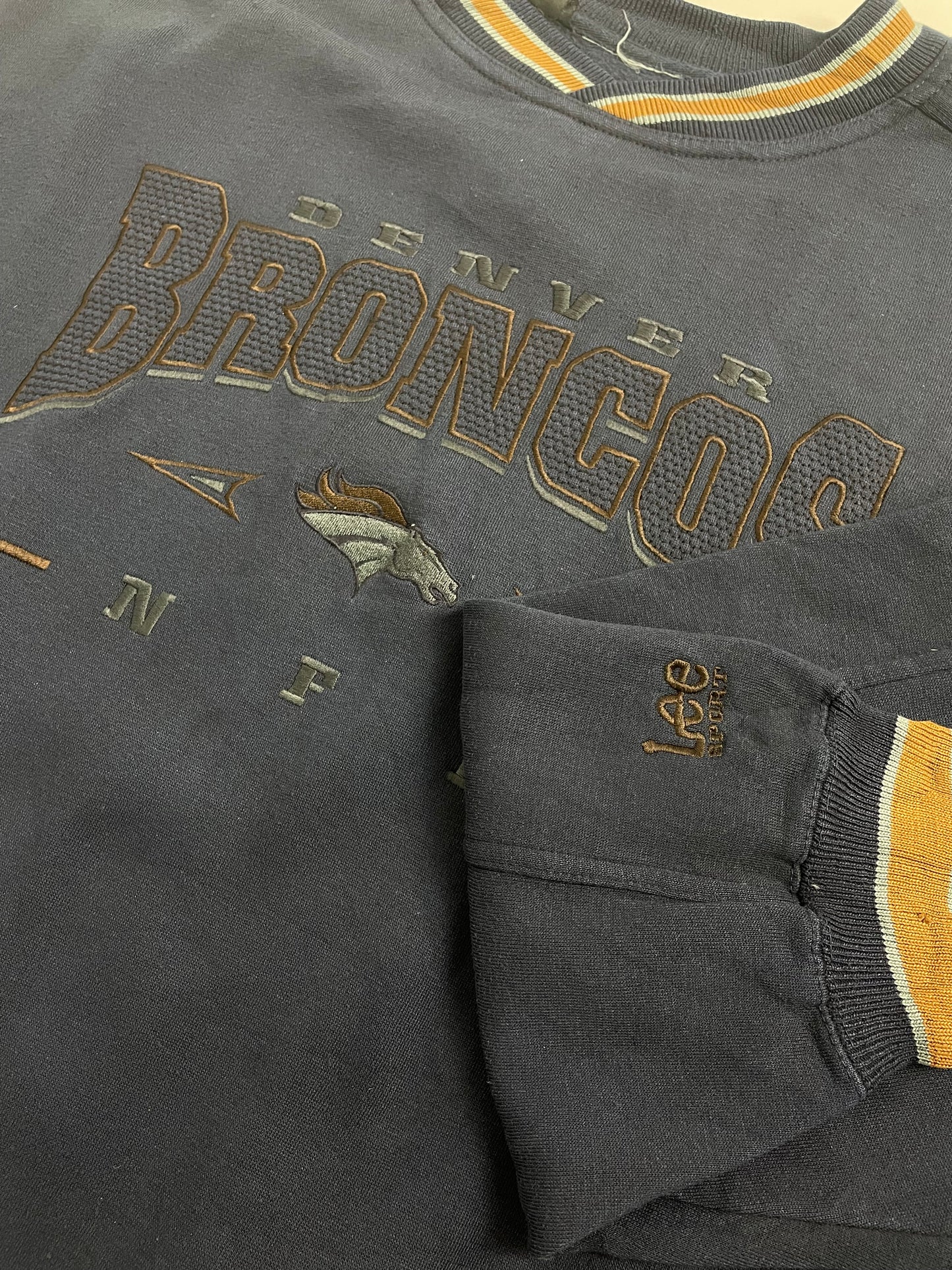 90s Lee Sport Denver Broncos NFL Sweatshirt Navy XL/XXL