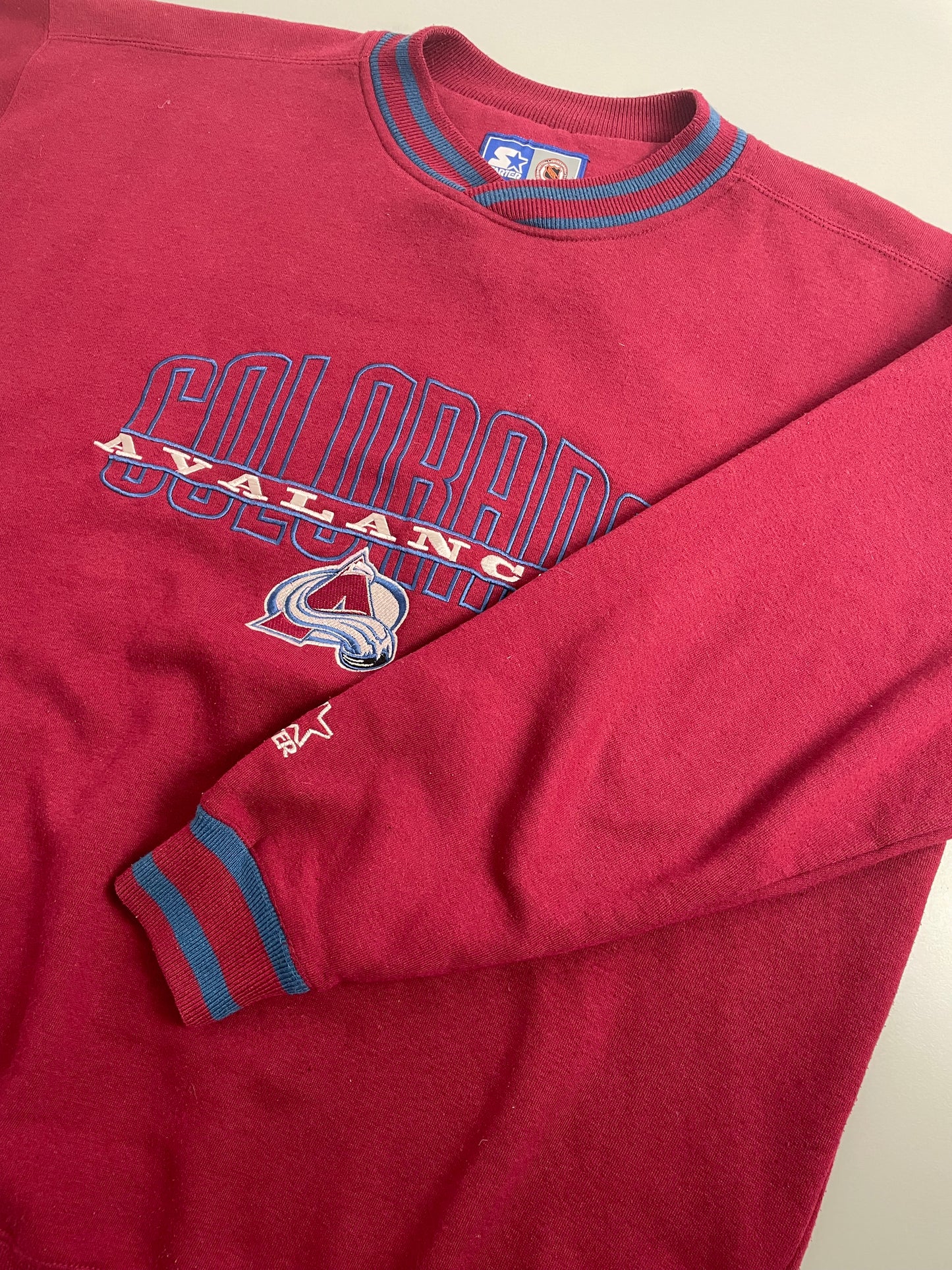 90s Starter Colorado Avalanche NHL Sweatshirt Red L