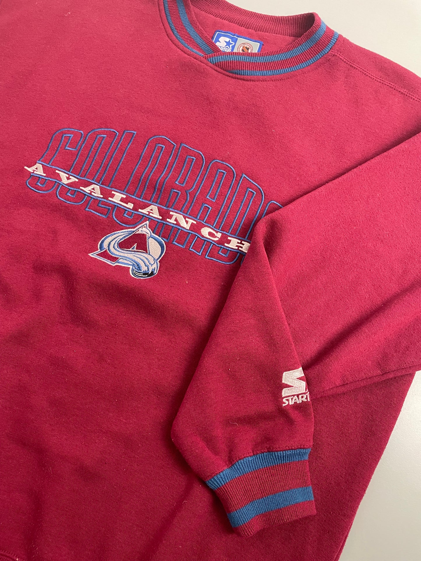 90s Starter Colorado Avalanche NHL Sweatshirt Red L