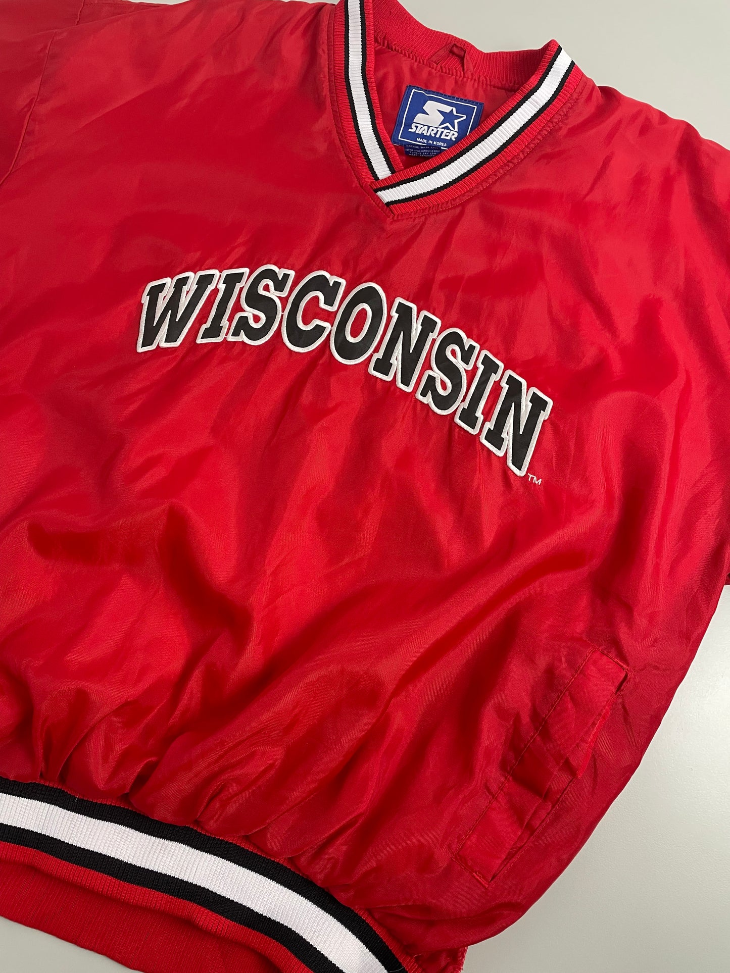 90s Starter Wisconsin Badgers NCAA Pullover Red XL