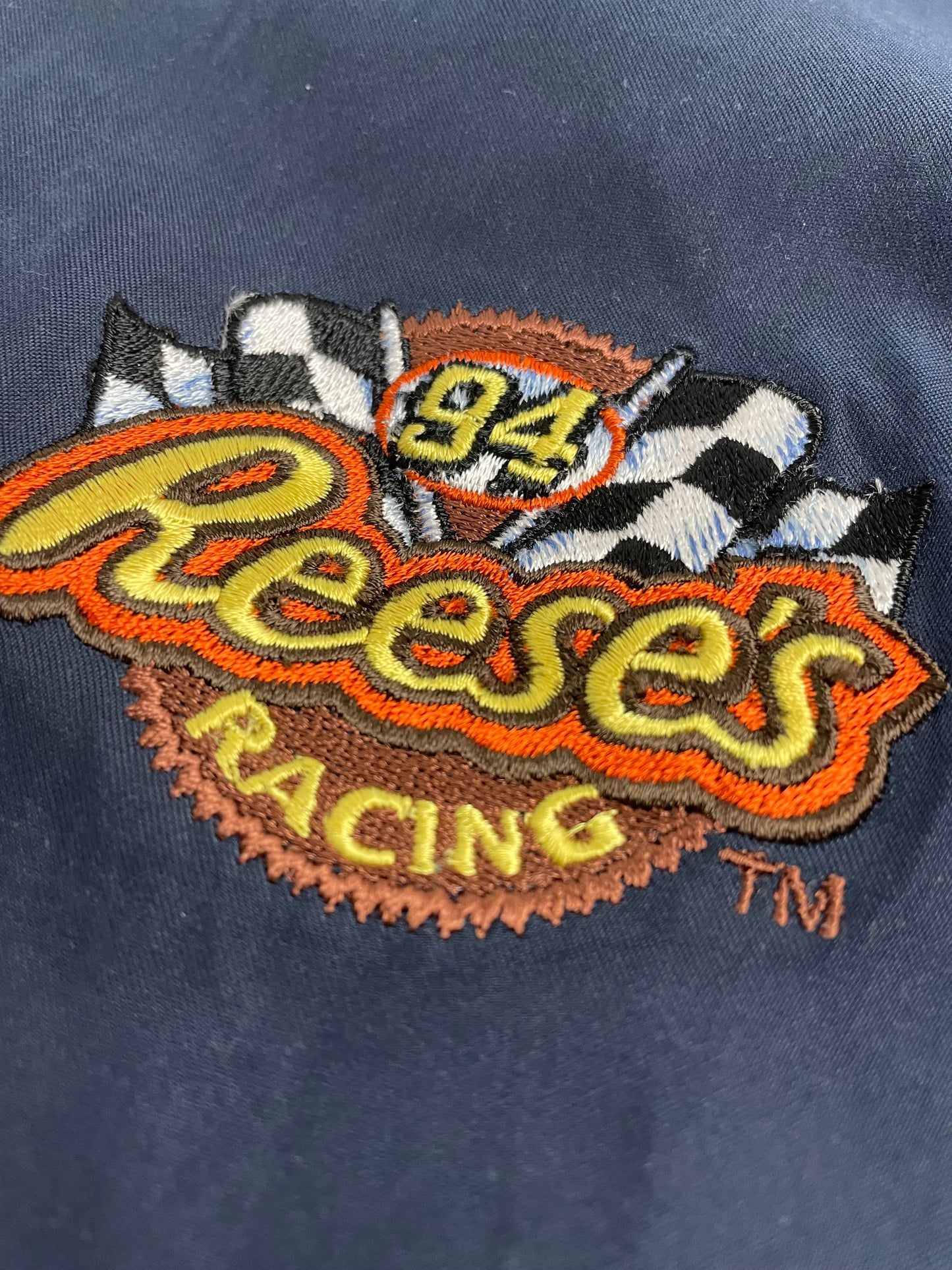 90s Reese's Racing Reversible Pullover Beige Black XL