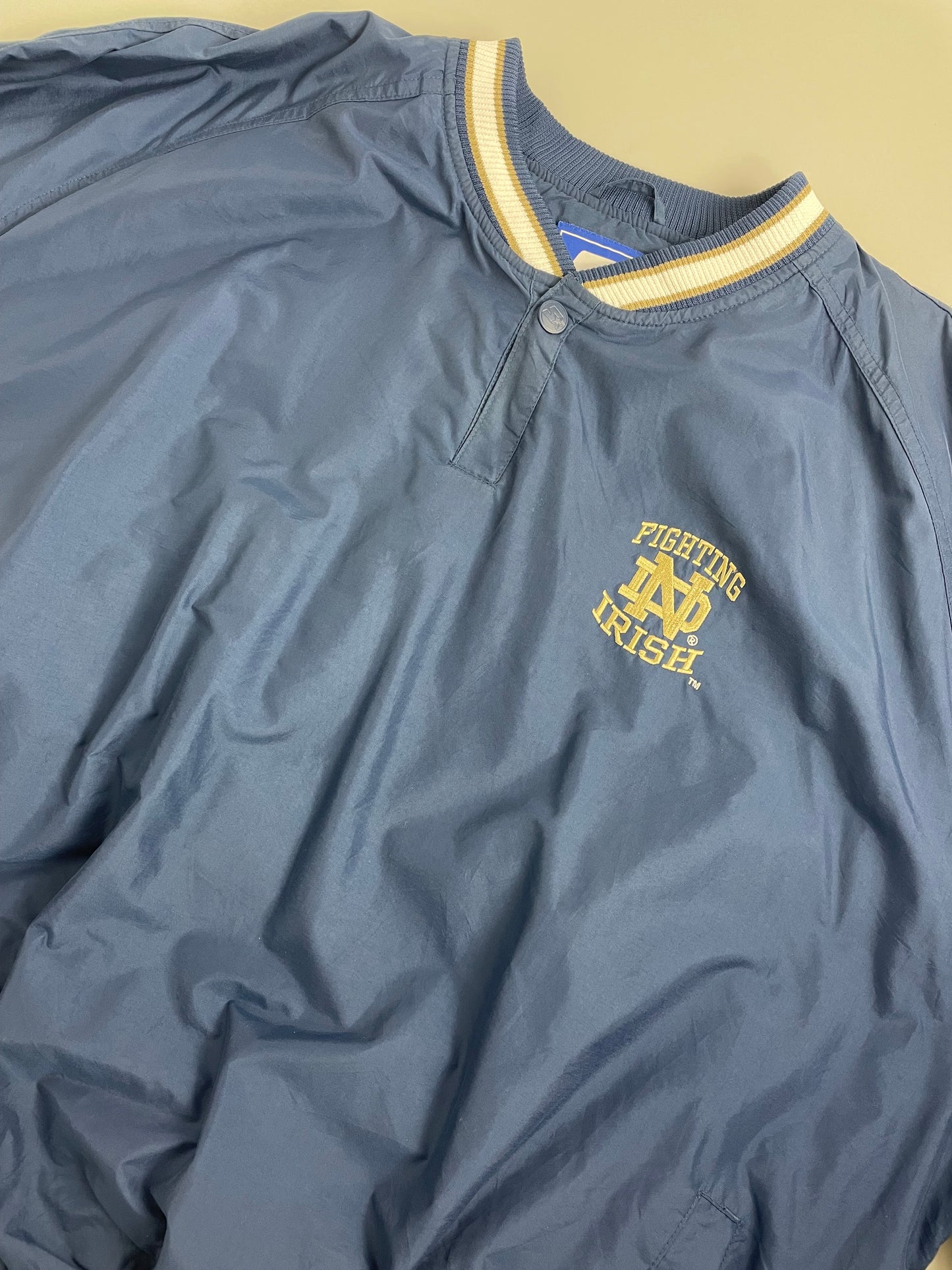 90s Starter Notre Dame Fighting Irish Pullover Navy XXL