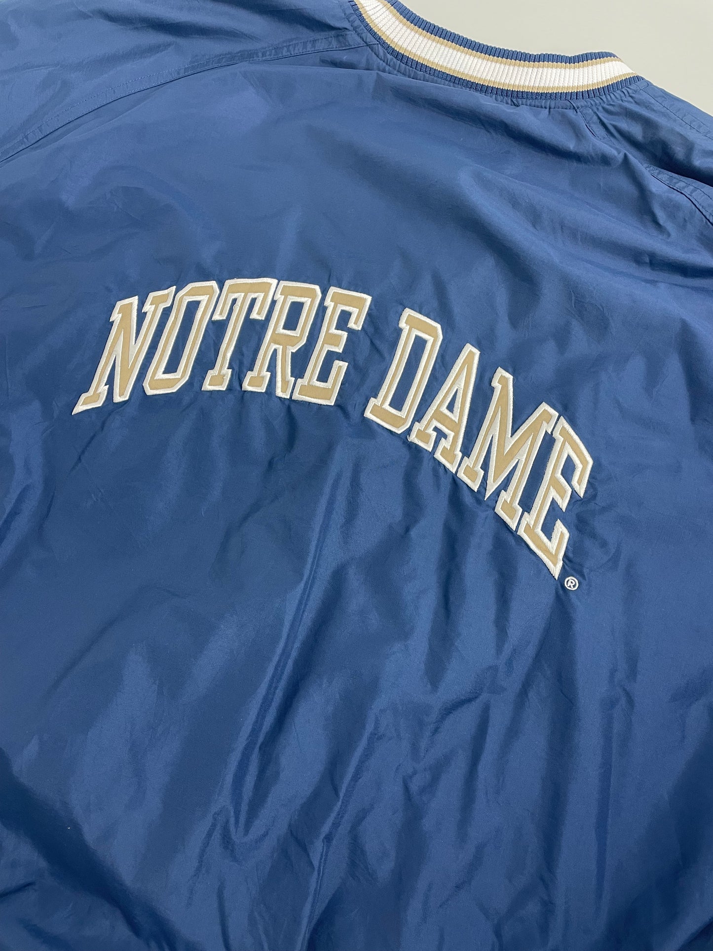 90s Starter Notre Dame Fighting Irish Pullover Navy XXL