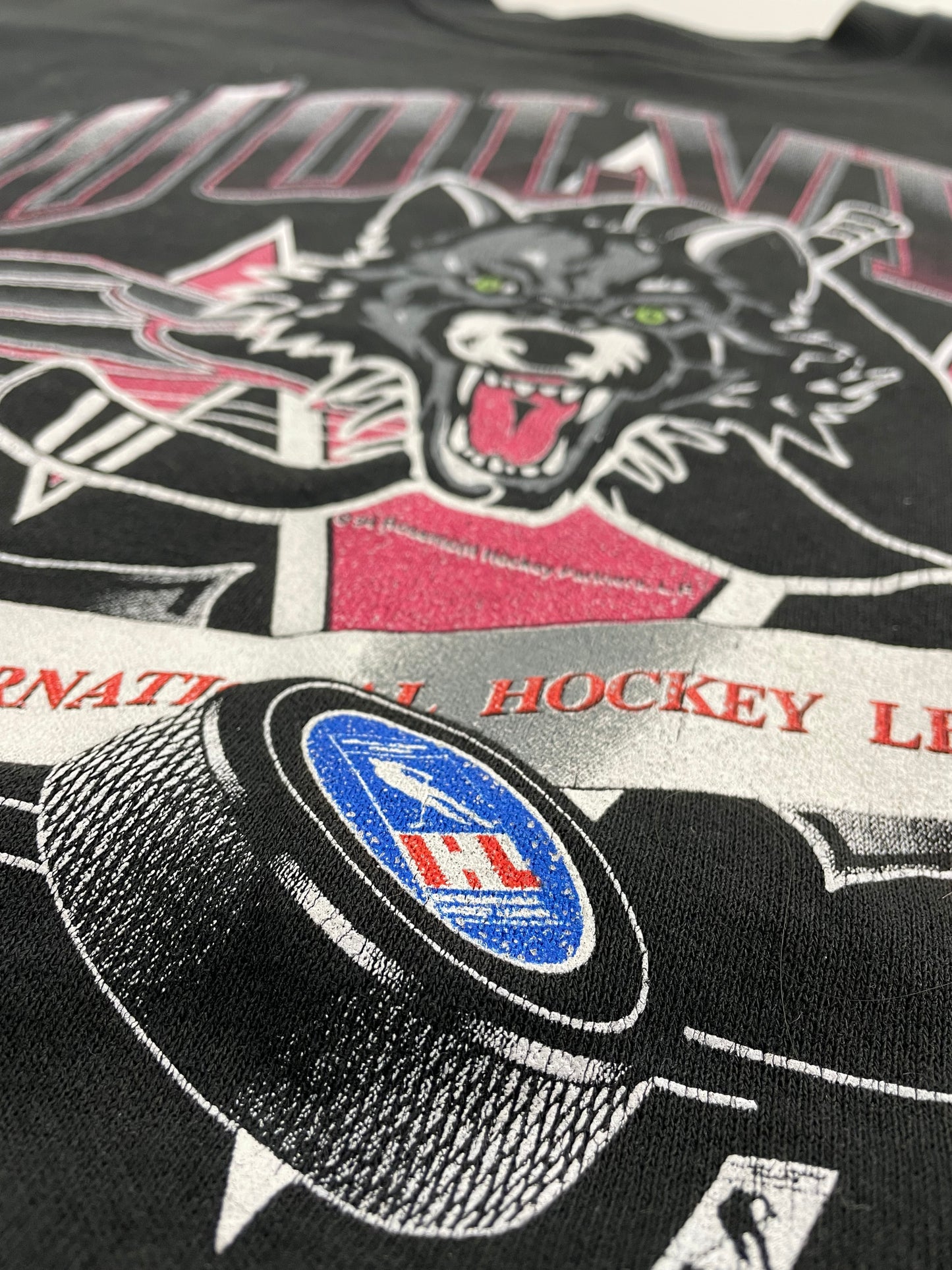 90s League Leader Chicago Wolves NHL/IHL Sweatshirt Black M
