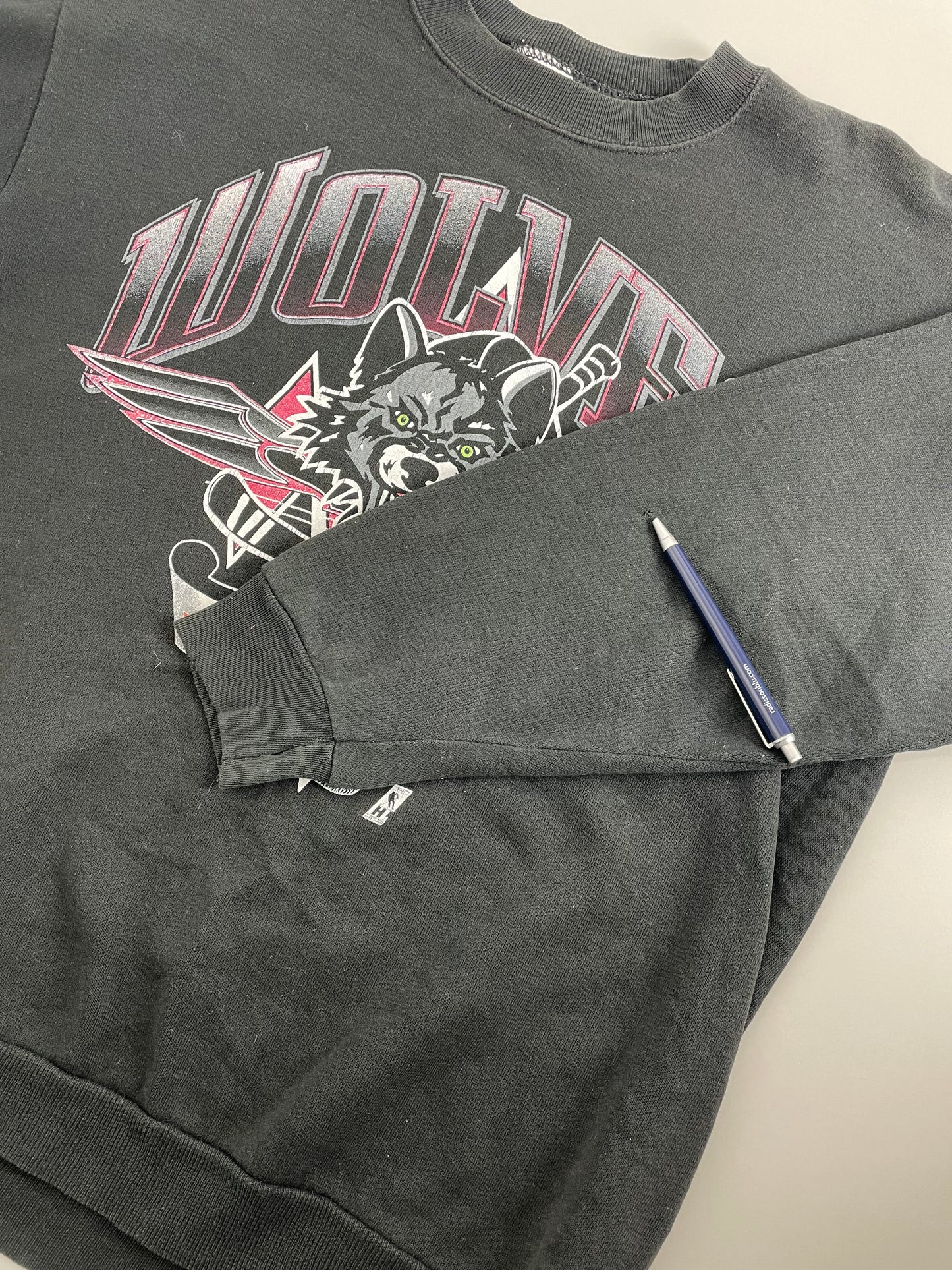 90s League Leader Chicago Wolves NHL/IHL Sweatshirt Black M