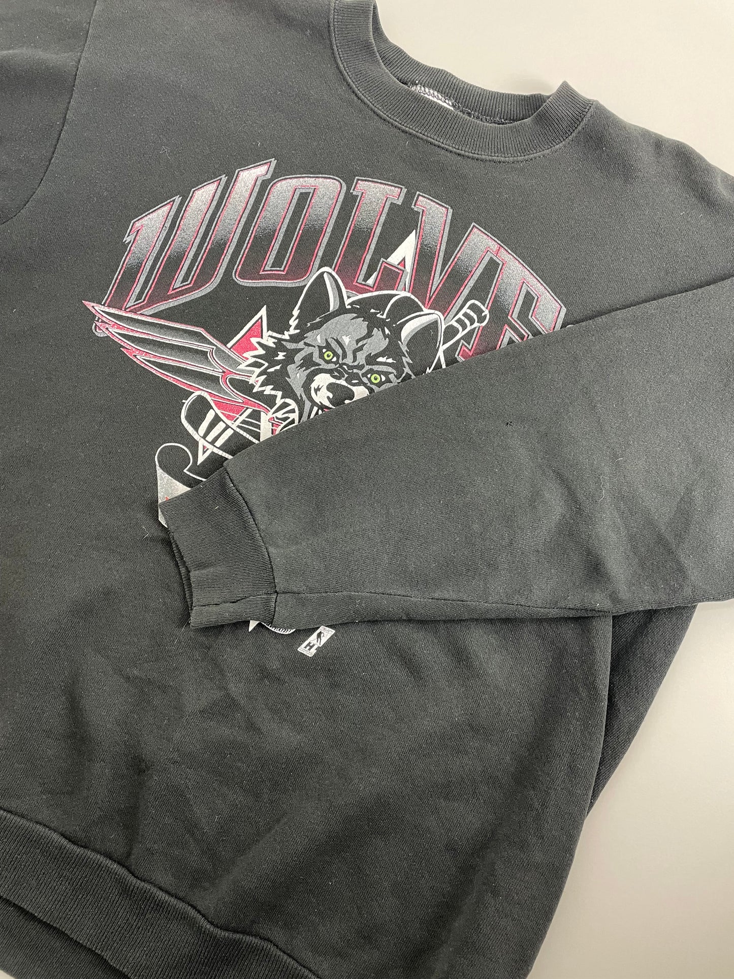 90s League Leader Chicago Wolves NHL/IHL Sweatshirt Black M