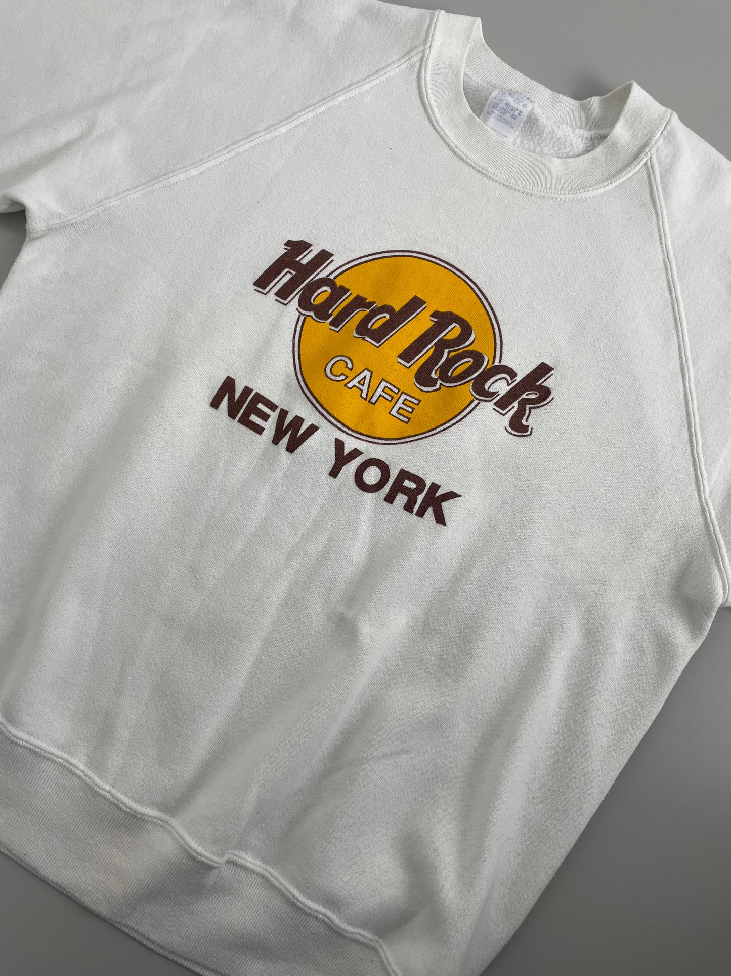 80s Jerzees Hard Rock Cafe New York Sweatshirt White L
