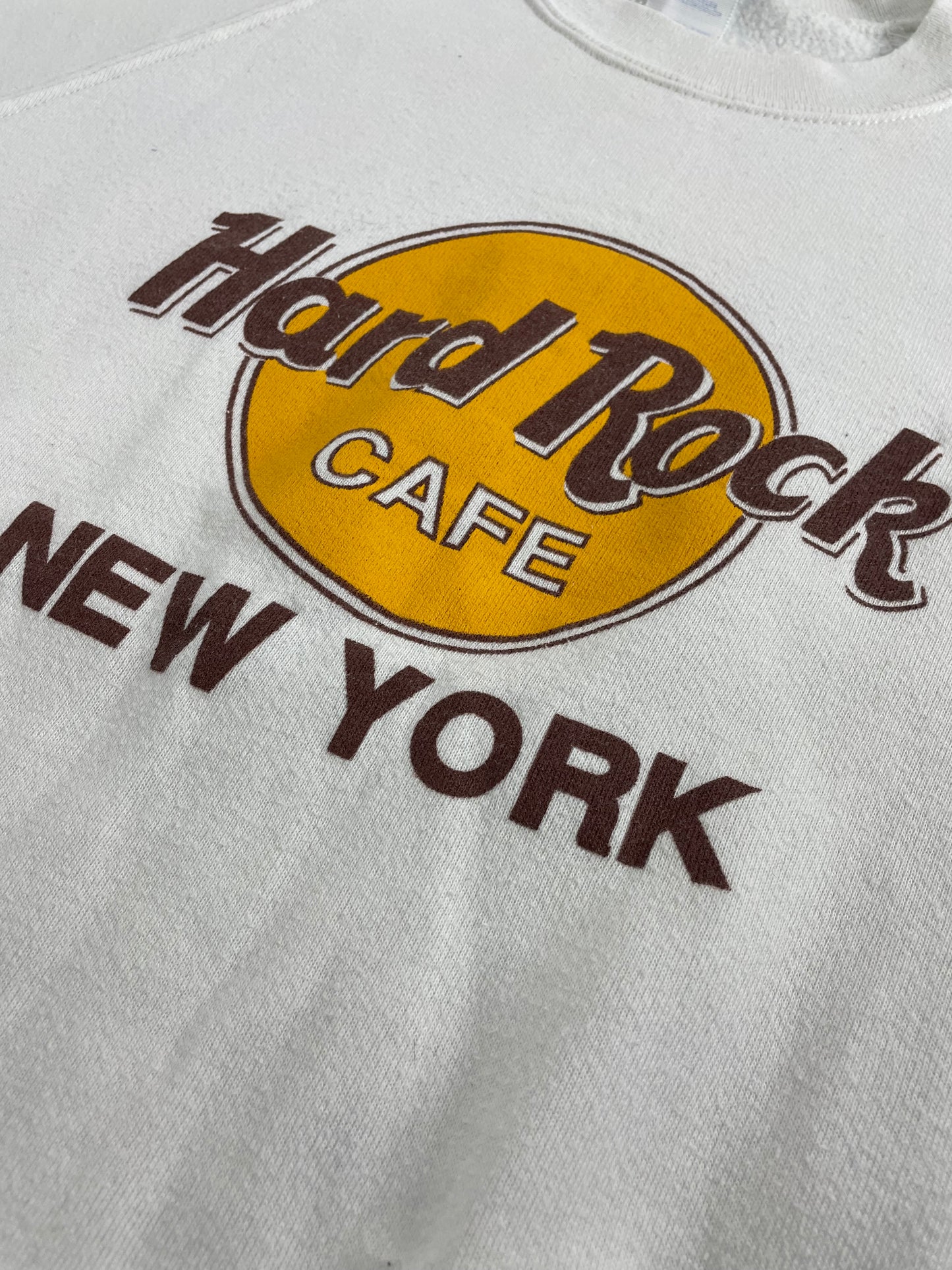 80s Jerzees Hard Rock Cafe New York Sweatshirt White L